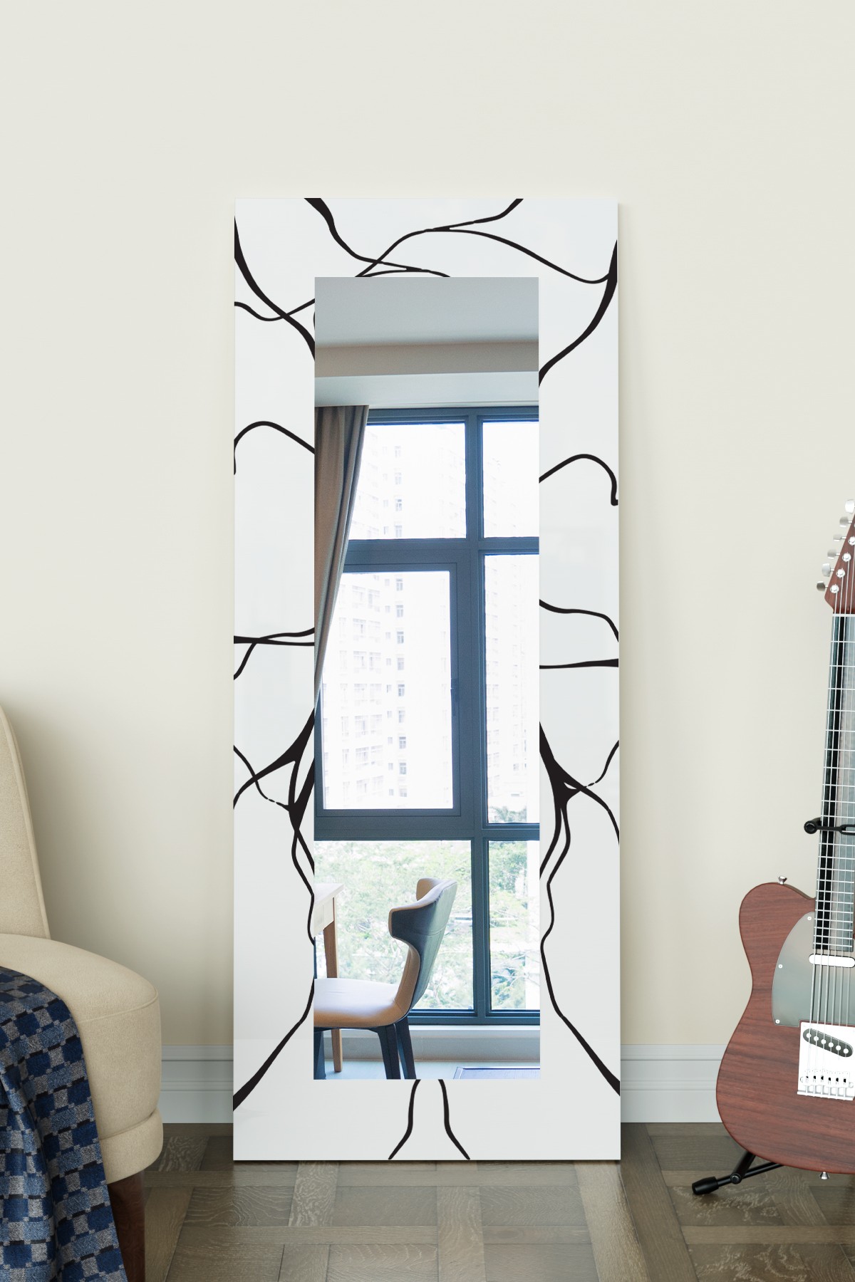 Broken Mirror Desenli Dekoratif Boy Aynası 150x60 cm