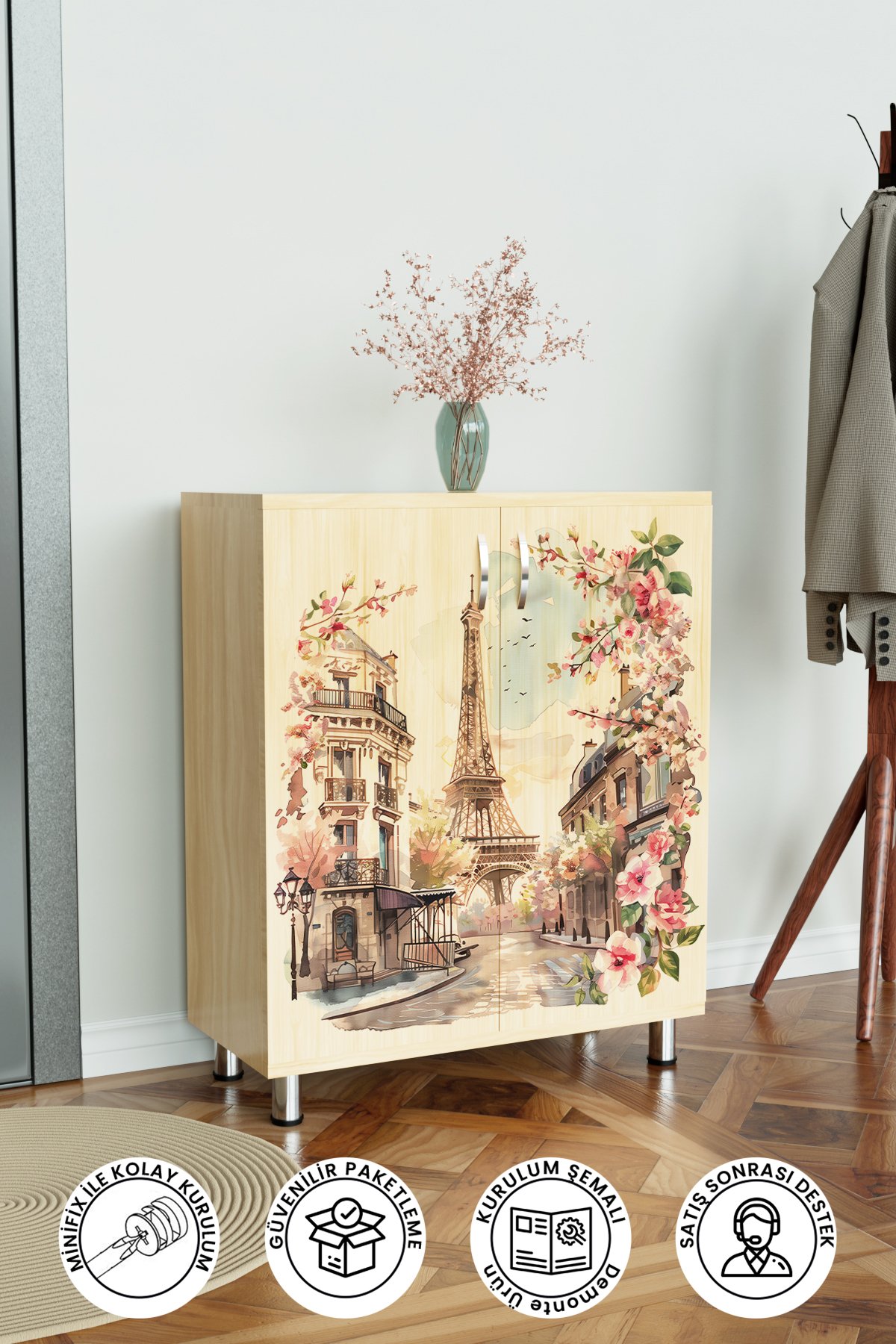 Masterpice Of Paris 4 Raflı Ayakkabılık Antre Hol Çok Amaçlı Ayakkabı Dolabı