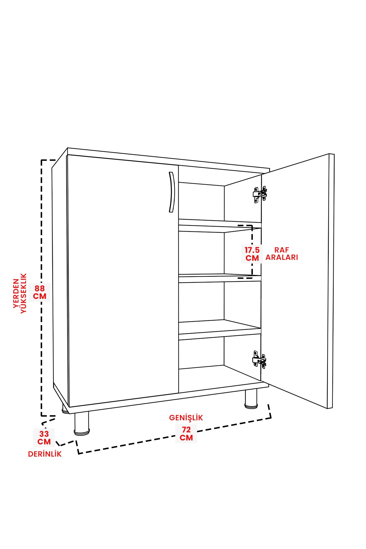 Blue Design  4 Raflı Ayakkabılık Antre Hol Çok Amaçlı Ayakkabı Dolabı