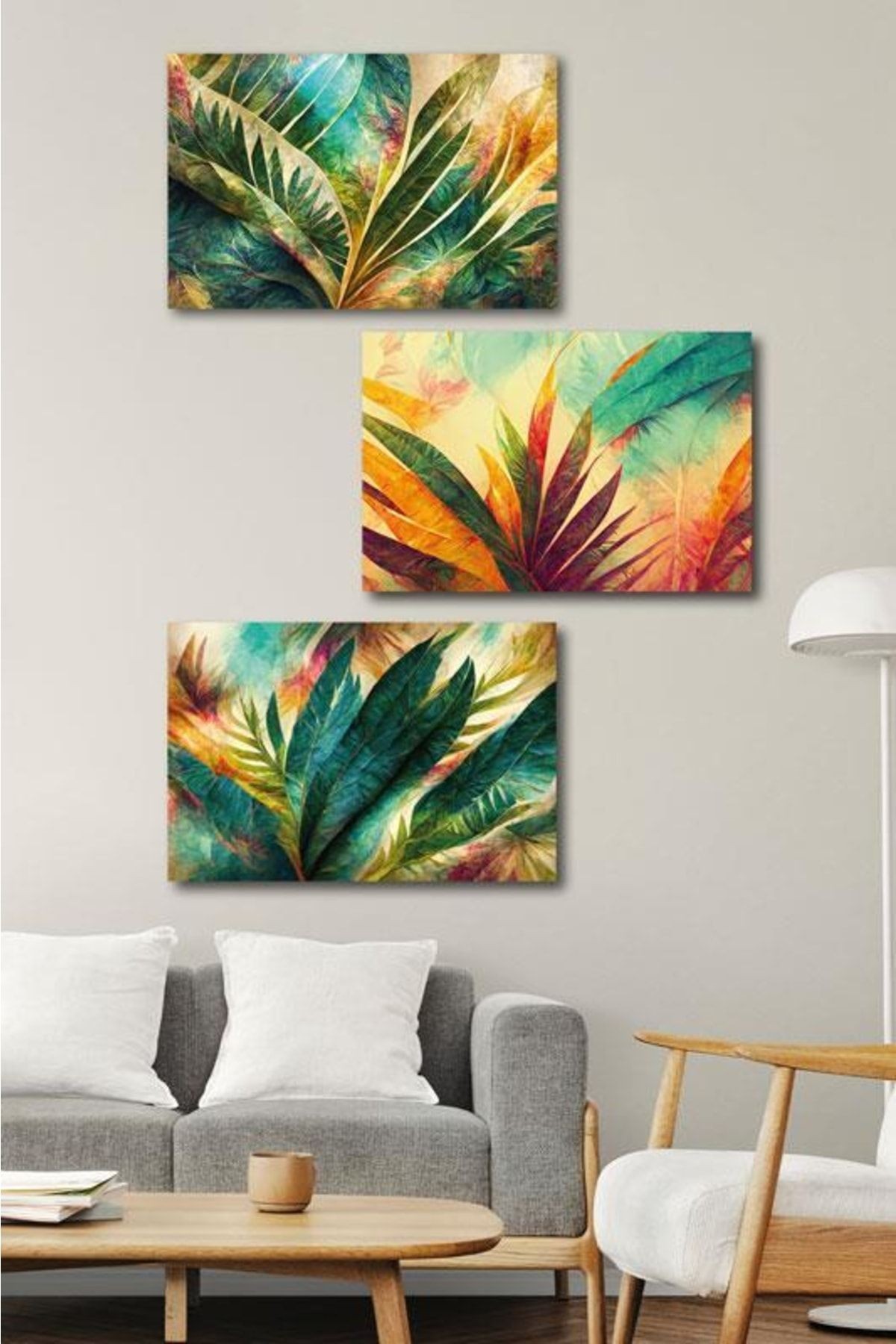 3'lü Set Orange Blossom Kanvas Tablo