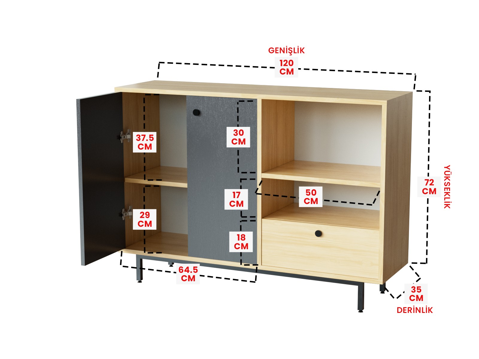 Mocha Design "Arvien" Kahve Köşesı Mutafk Dolabı