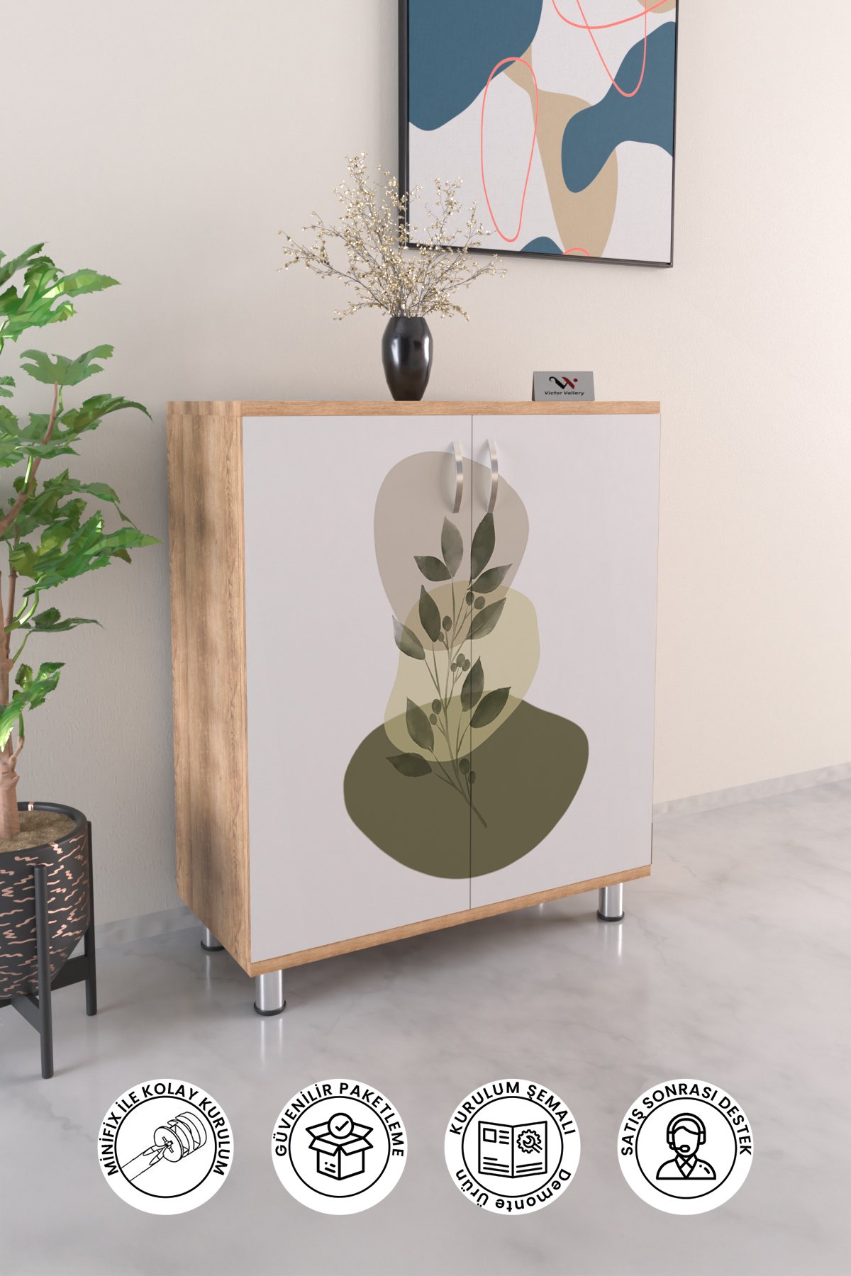 Olive Tree 4 Raflı Ayakkabılık Antre Hol Çok Amaçlı Ayakkabı Dolabı