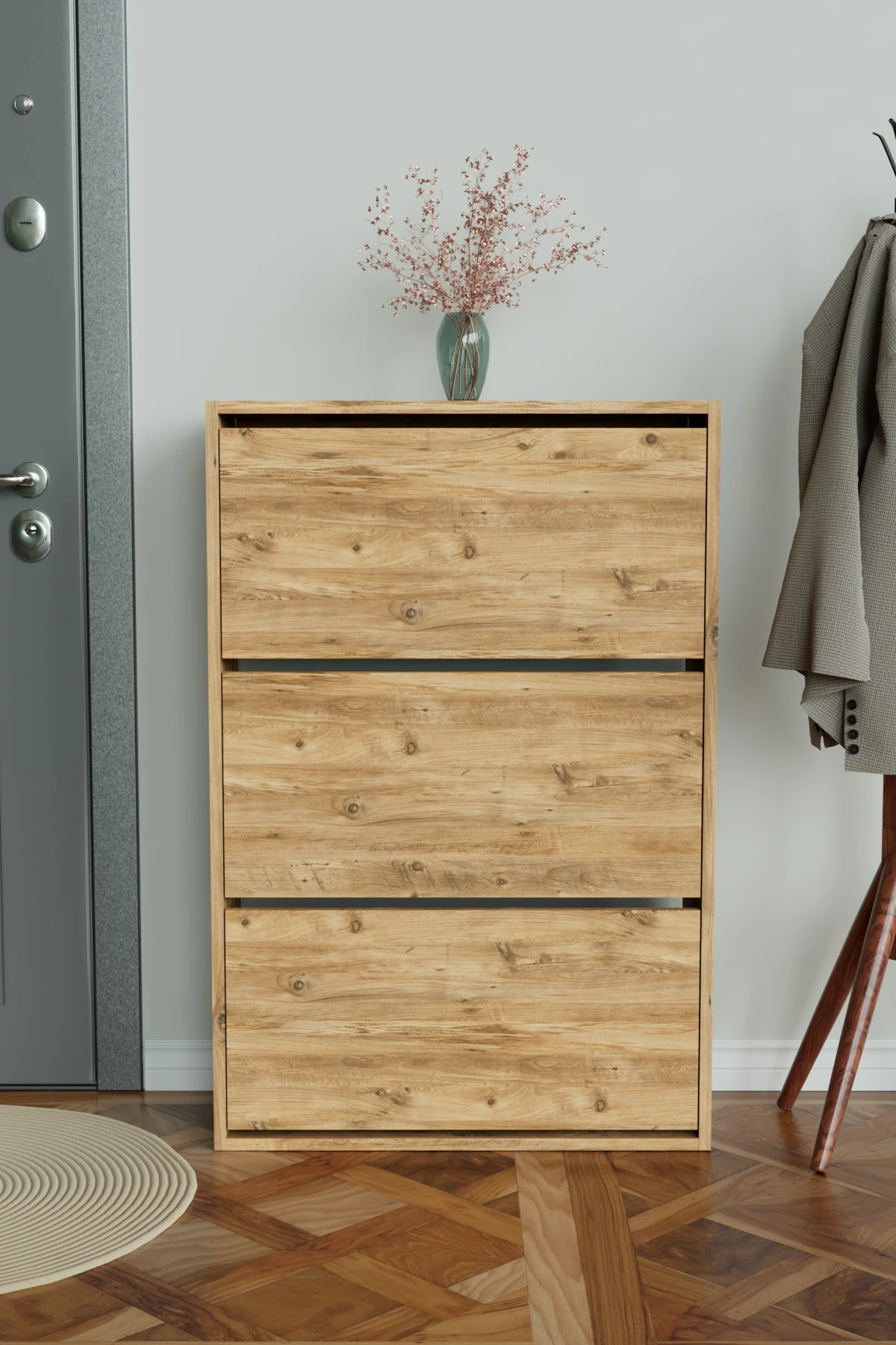 3 Bölmeli Liovian Düşer Kapak Ayakkabılık