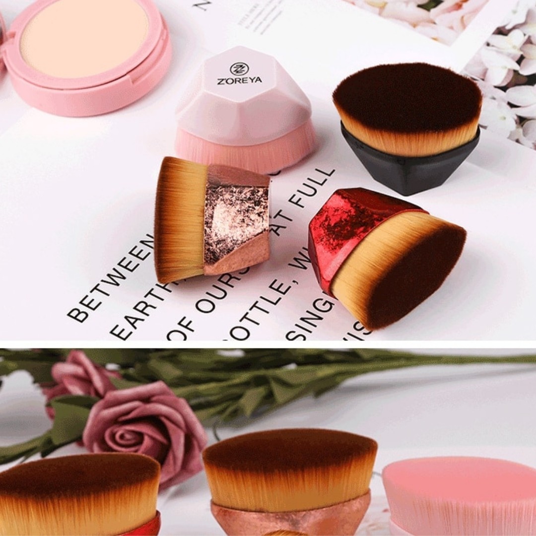 Kabuki Pembe Altıgen Makyaj Yüz Allik Sıvı Toz Fondoten Fırçası