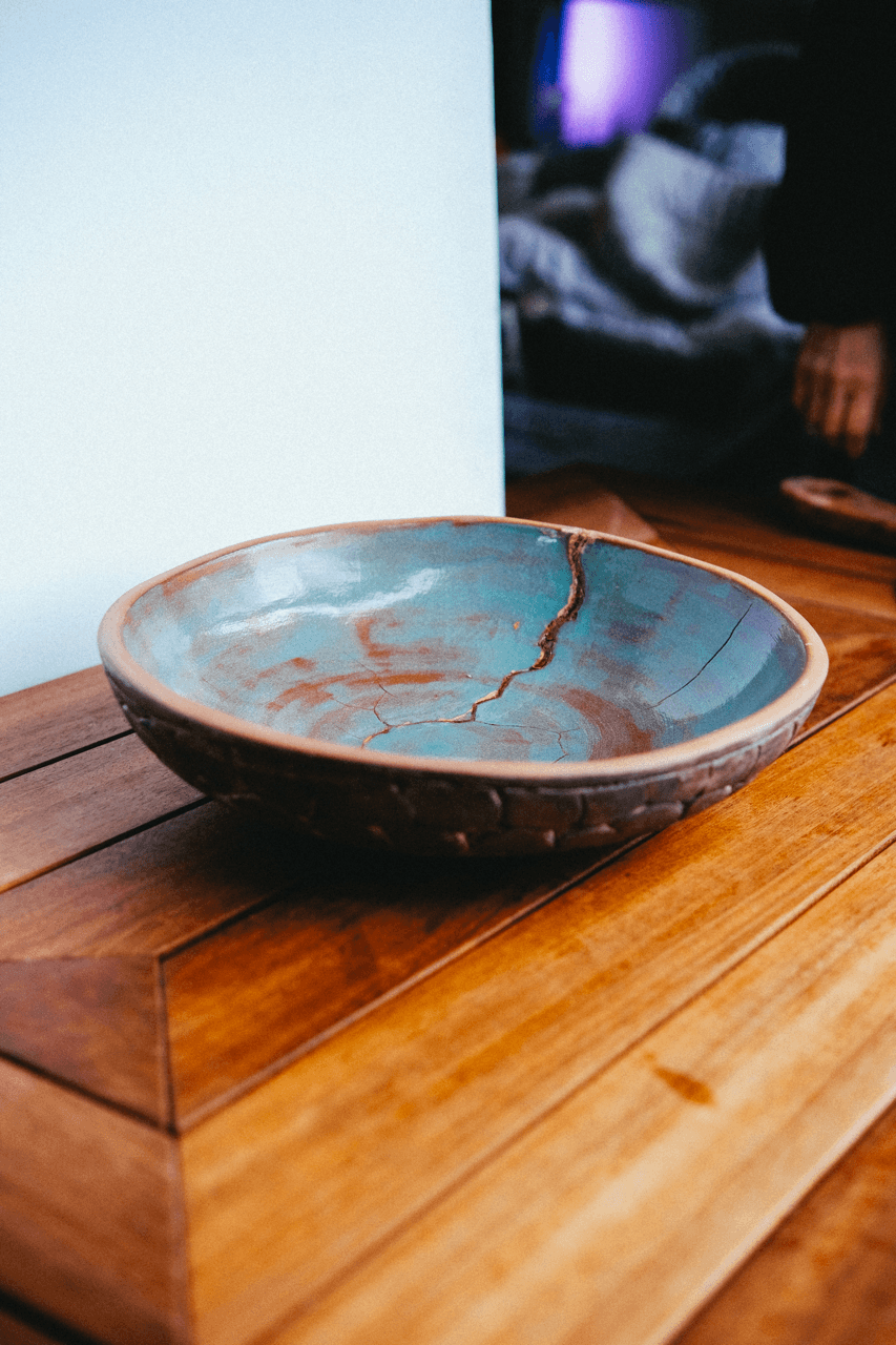 Kintsugi Dokunuşlu El Yapımı Seramik Kase