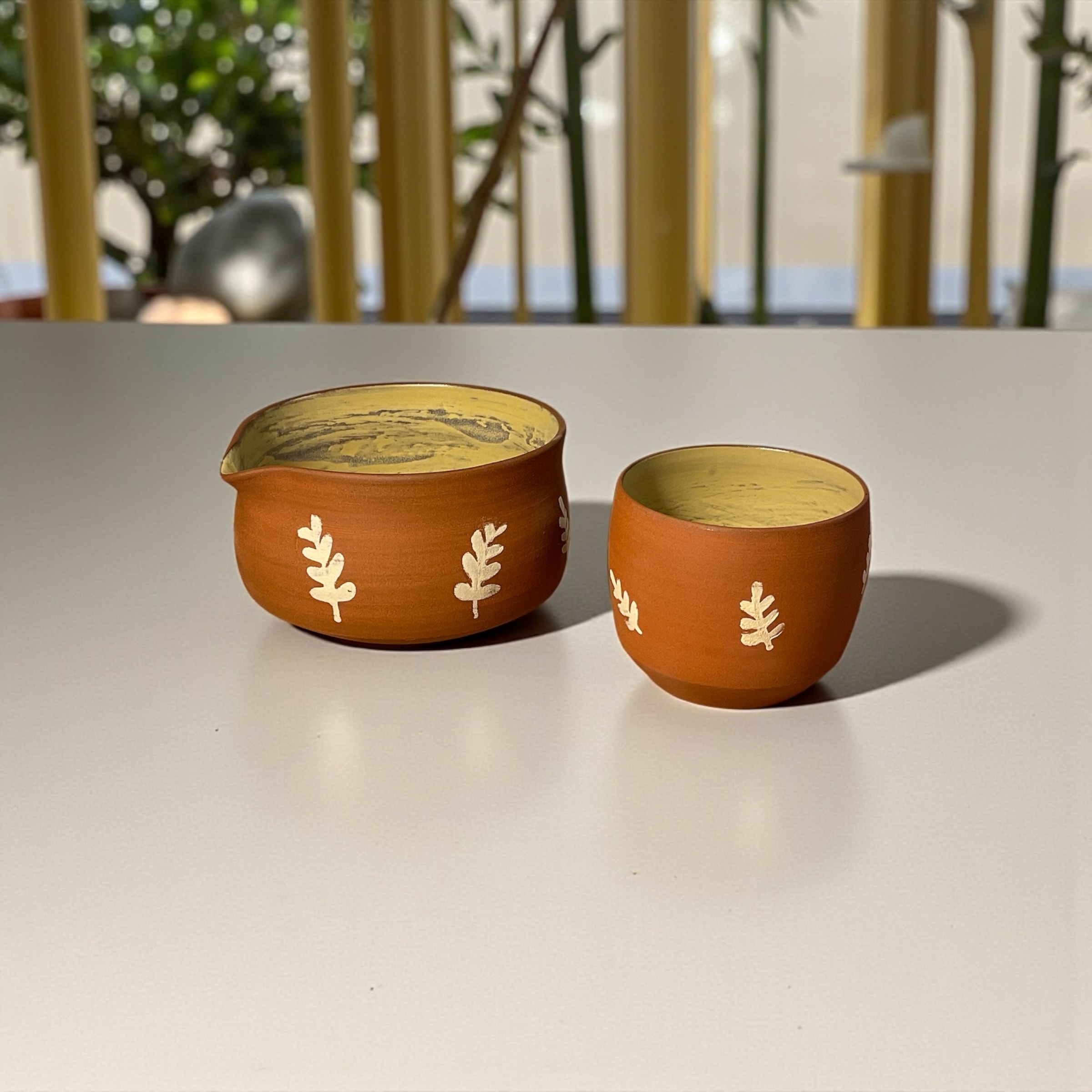 Kanna-zuki – Sonbahar Sessizliği | El Yapımı Seramik Matcha Seti (2 Parça)