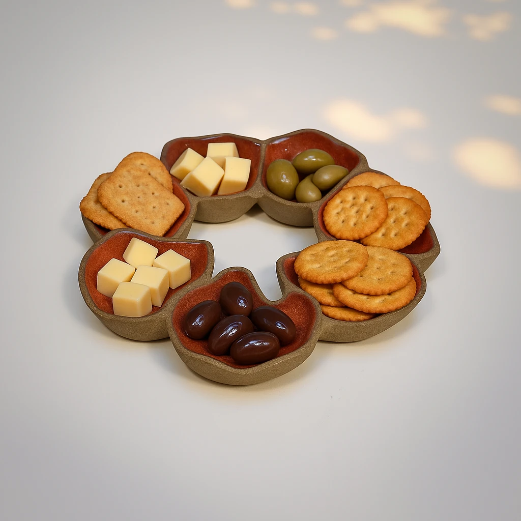 “İZ” Koleksiyonu – El Yapımı Seramik Sunum Tabağı