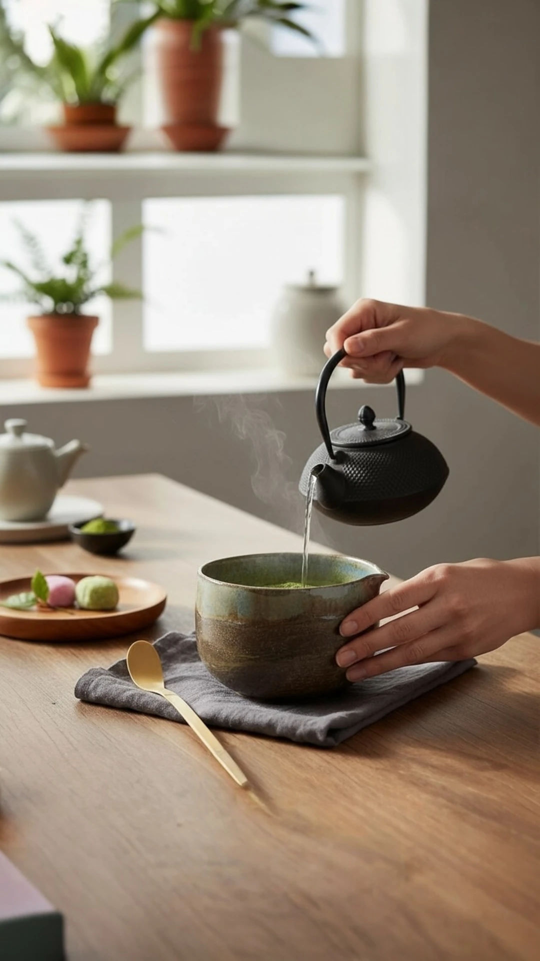 Yama Kiri – Dağ Sisi- El Yapımı Seramik Matcha Kasesi (Chawan)