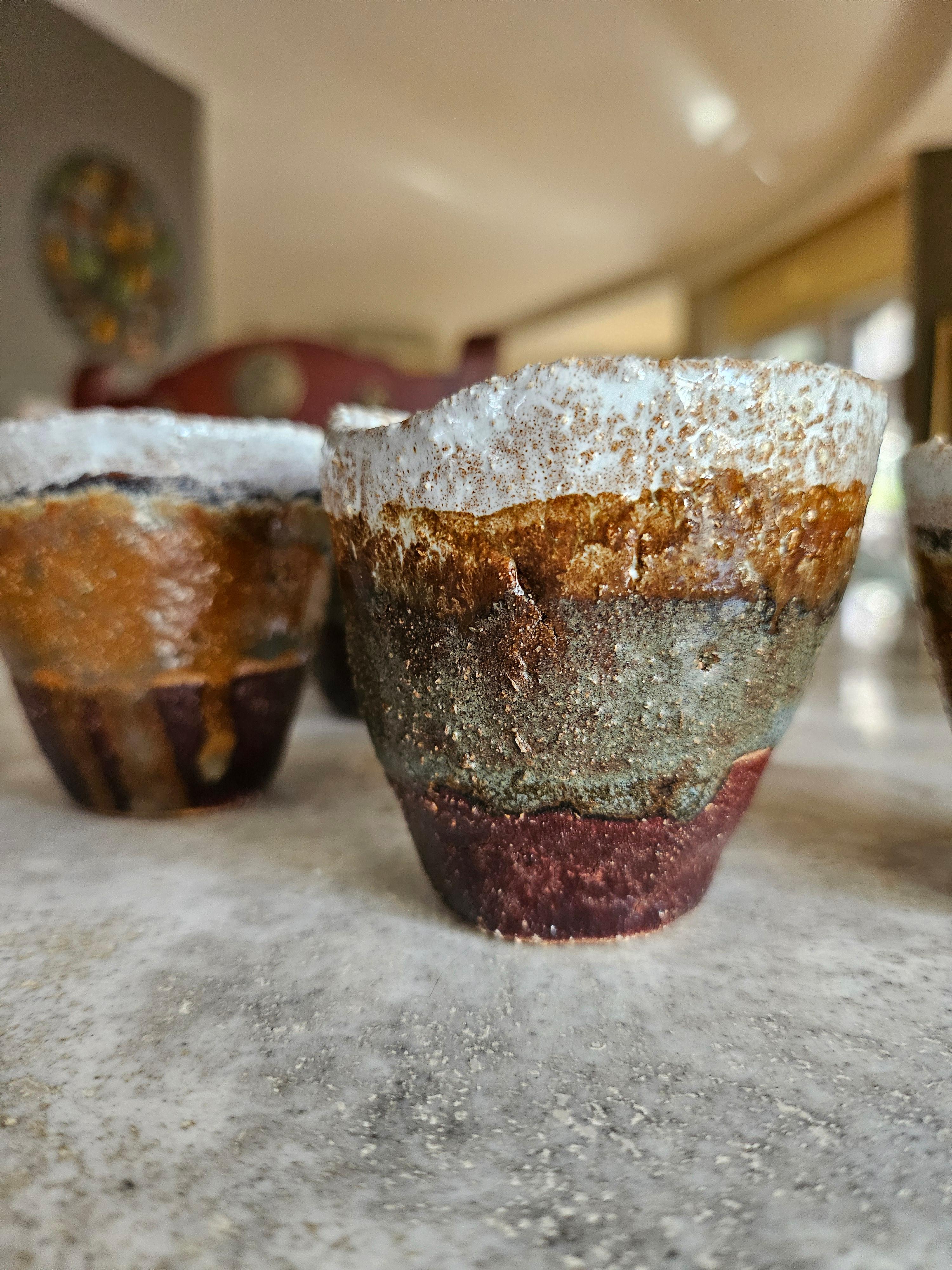 El Yapımı Seramik Single Espresso Bardakları (3’lü Set)