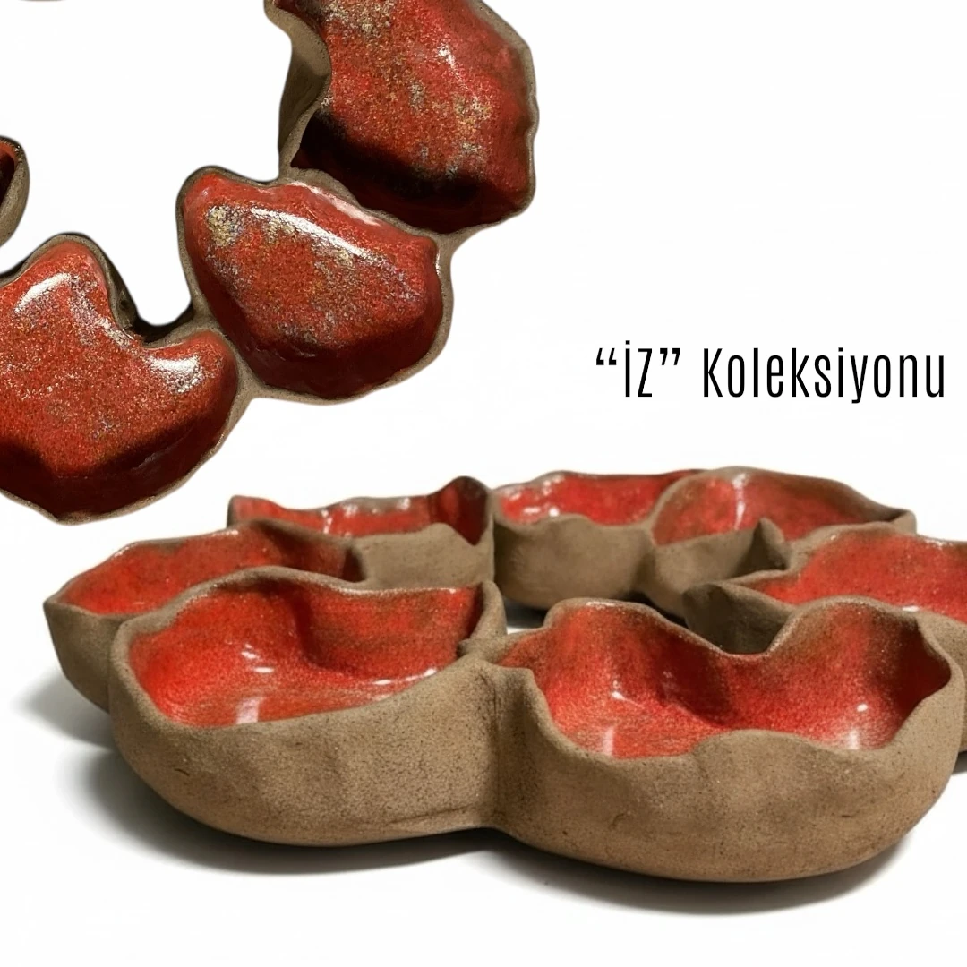 “İZ” Koleksiyonu – El Yapımı Seramik Sunum Tabağı