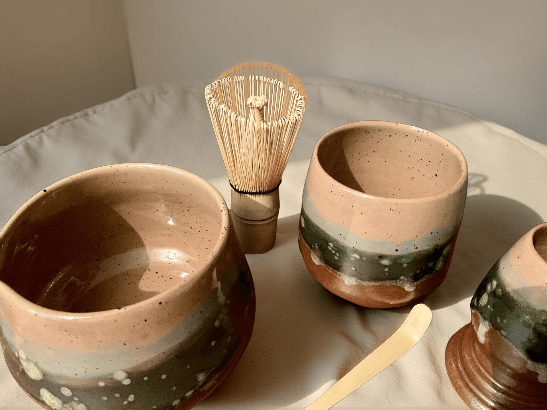 Kōgen - Yüksek Yayla I El Yapımı Seramik Matcha Seremoni Seti (3 Parça) 