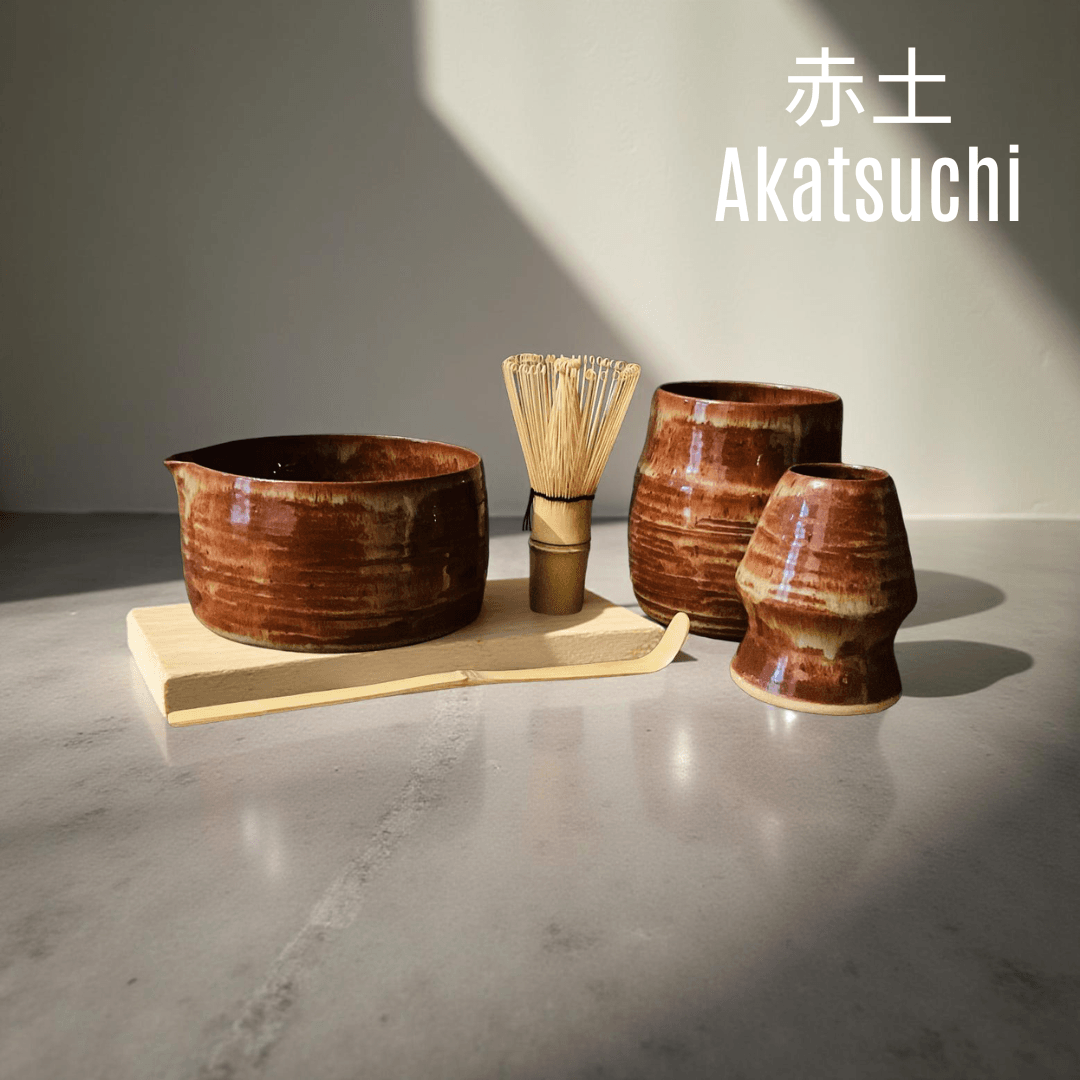 Akatsuchi – Kırmızı Toprak | El Yapımı Matcha Seremoni Seti (3 Parça)