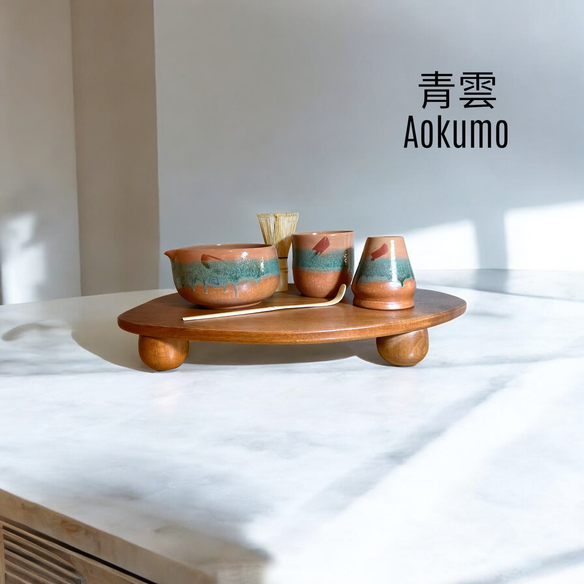 Aokumo – Mavi Bulut | El Yapımı Matcha Seremoni Seti (3 Parça)