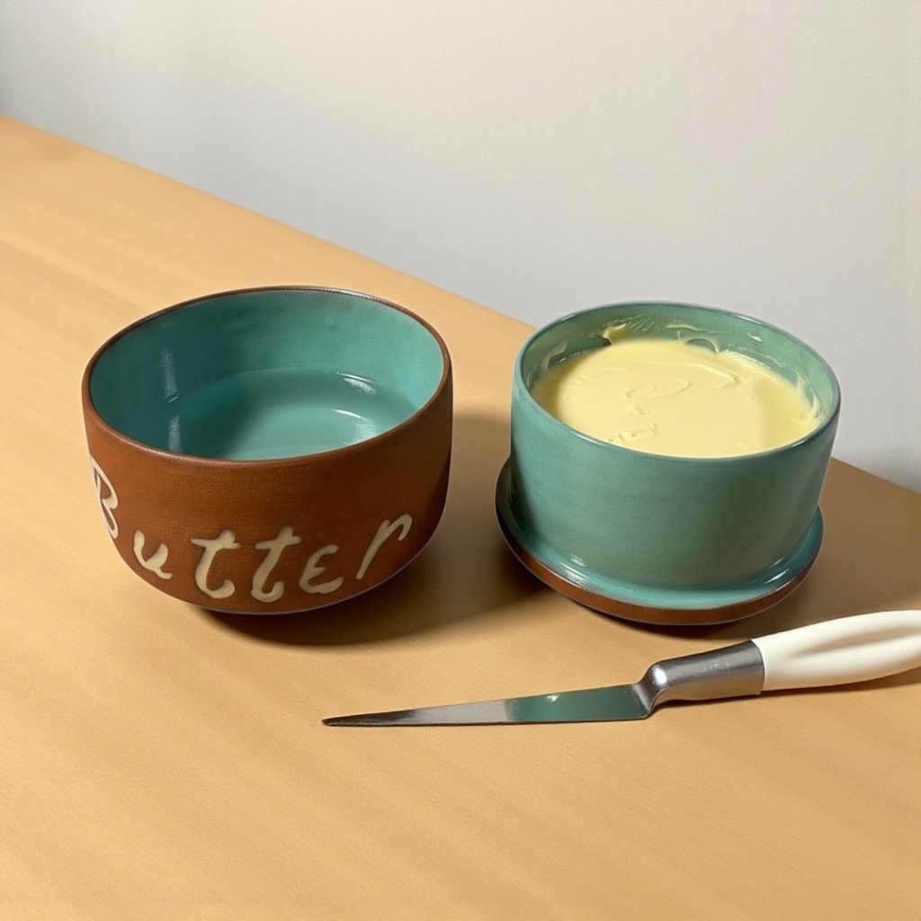 French Butter Dish – El Yapımı Seramik Tereyağı Kabı
