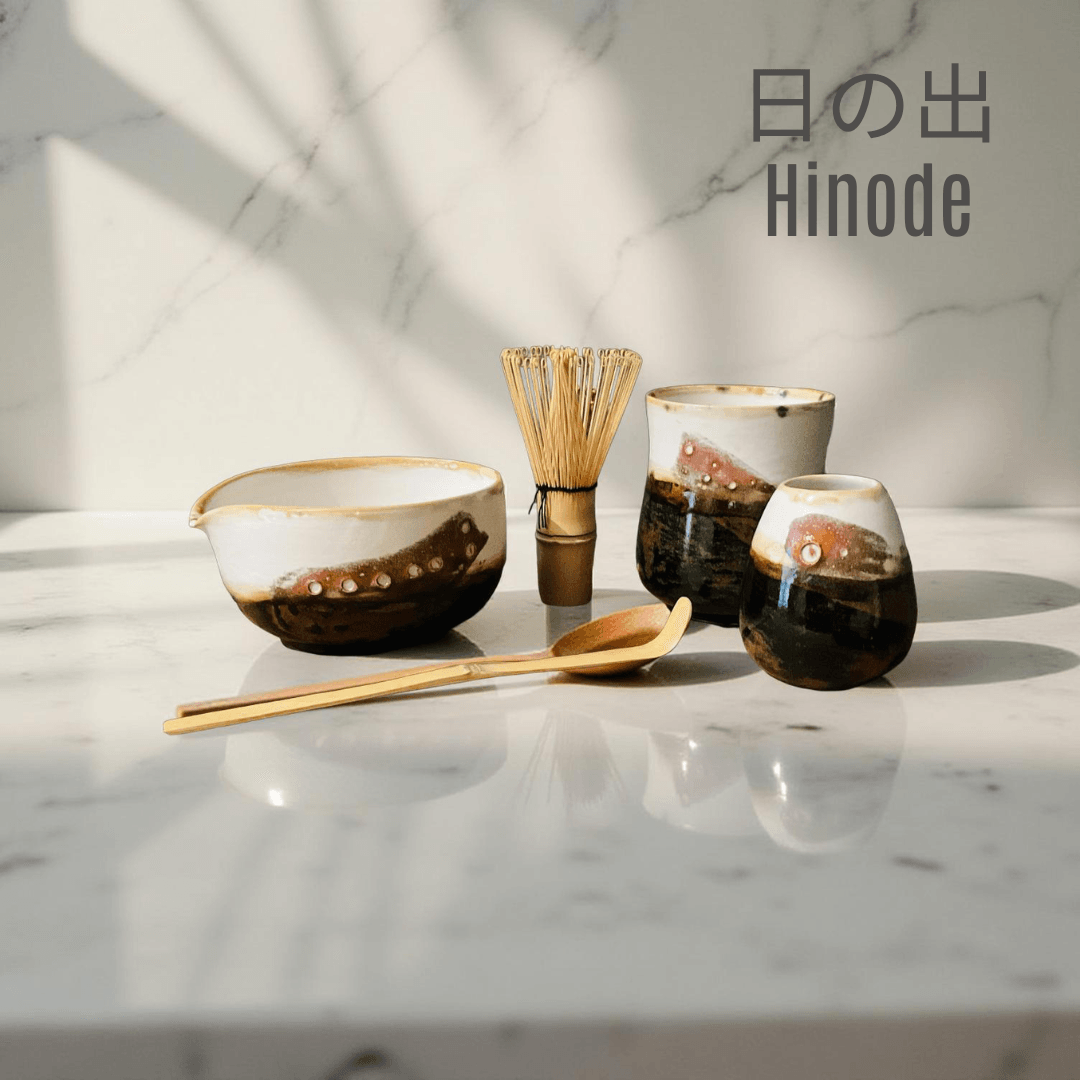 Hinode – Güneşin Doğuşu | El Yapımı Matcha Seremoni Seti (3 Parça)
