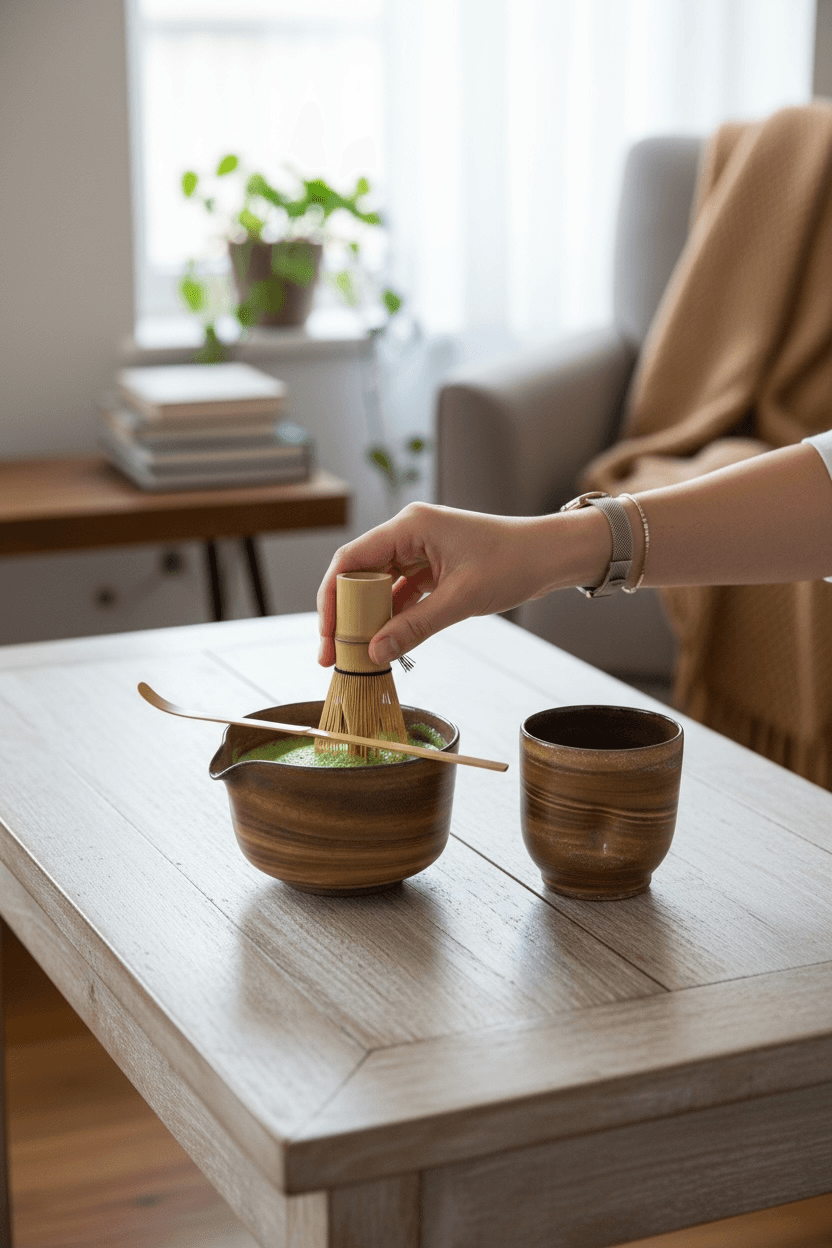 Mokuzō – El Yapımı Seramik Matcha Kasesi Chawan & Yunomi  (2 Parça)