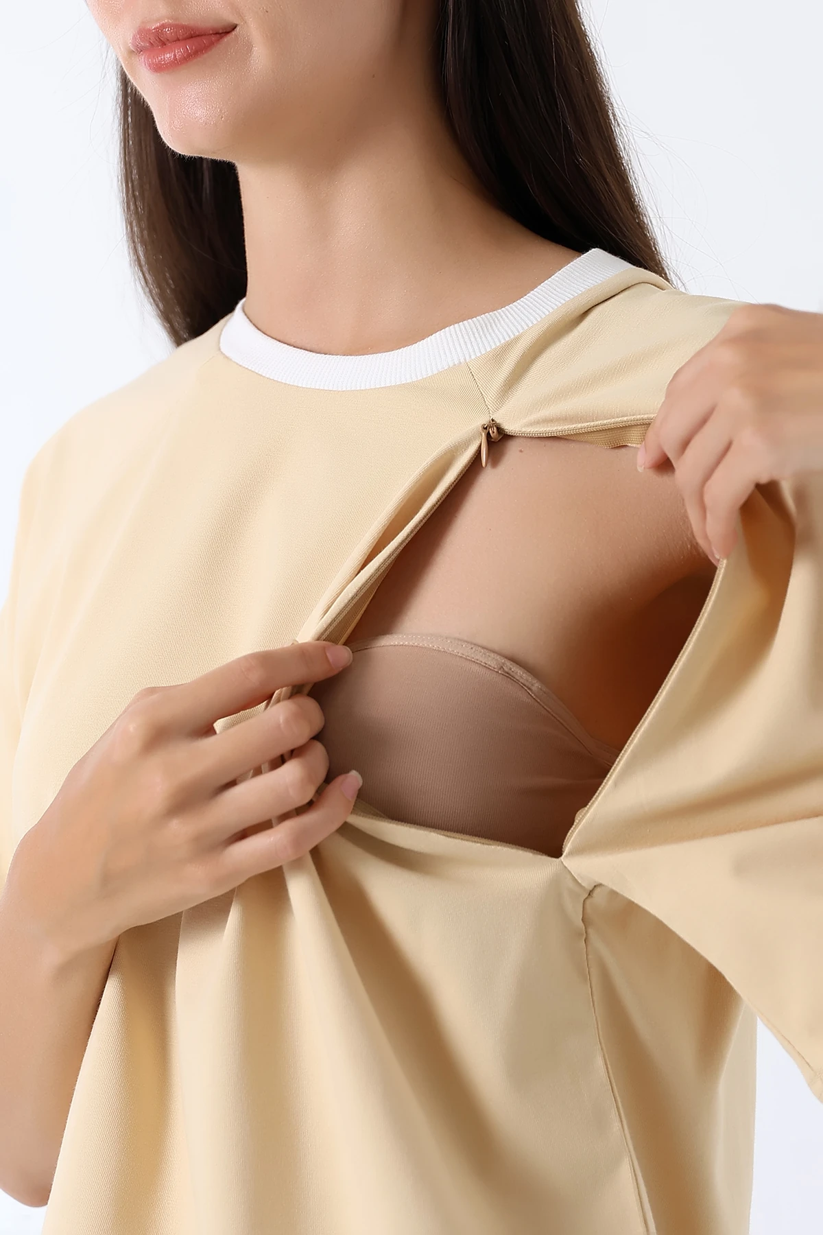 Emzirme İkilisi – Gizli Fermuarlı Üst & Panço Seti