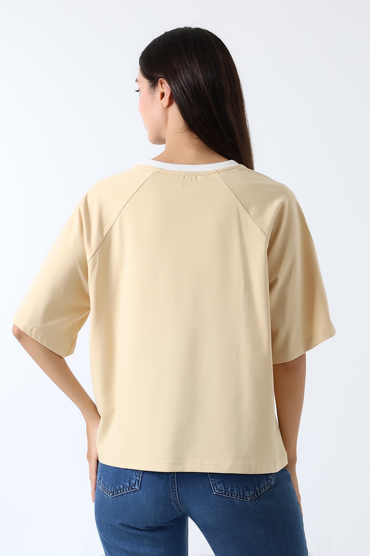 Zippe Raglan Tee – Fermuarlı Emzirme T-Shirt / Butter Yellow