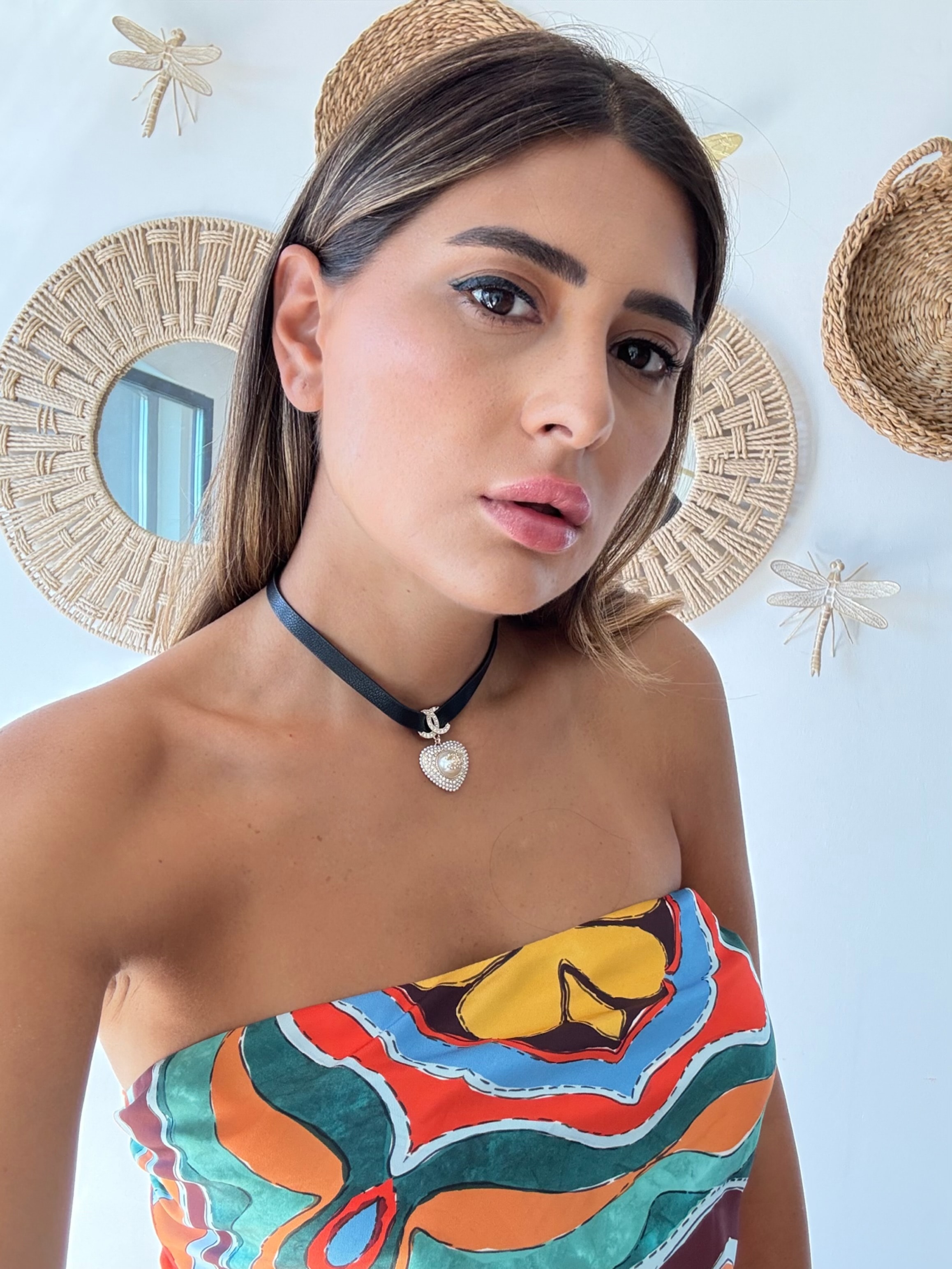 CNL TAŞLI KALP KOLYE 