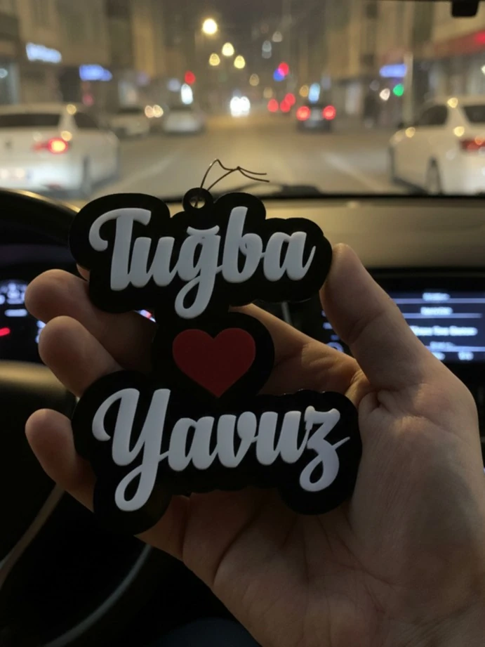 Kişiye Özel 3d İsimli Model Araba Süsü