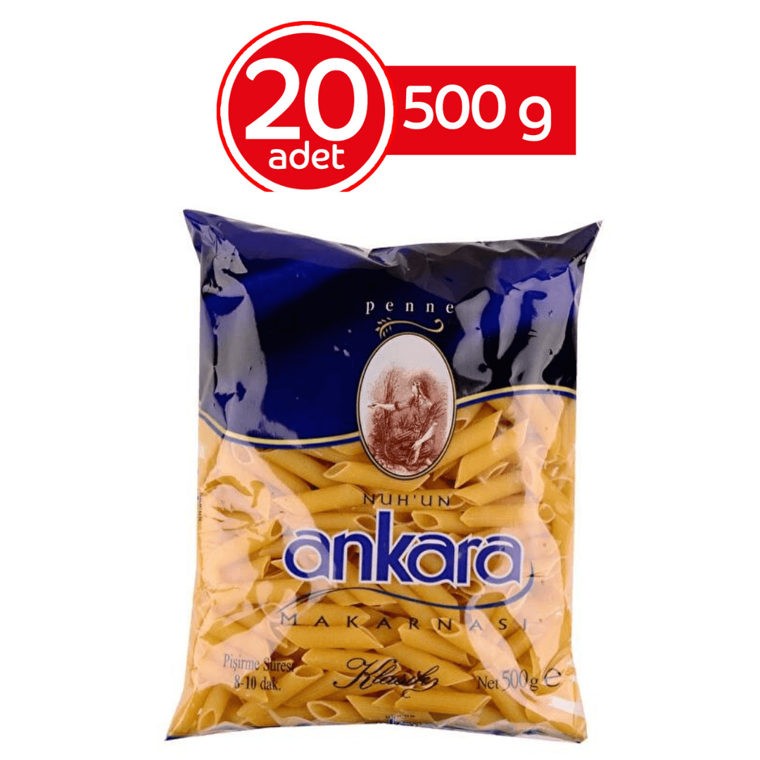 Nuhun Ankara Kalem Makarna 500 Gr * 20 Adet