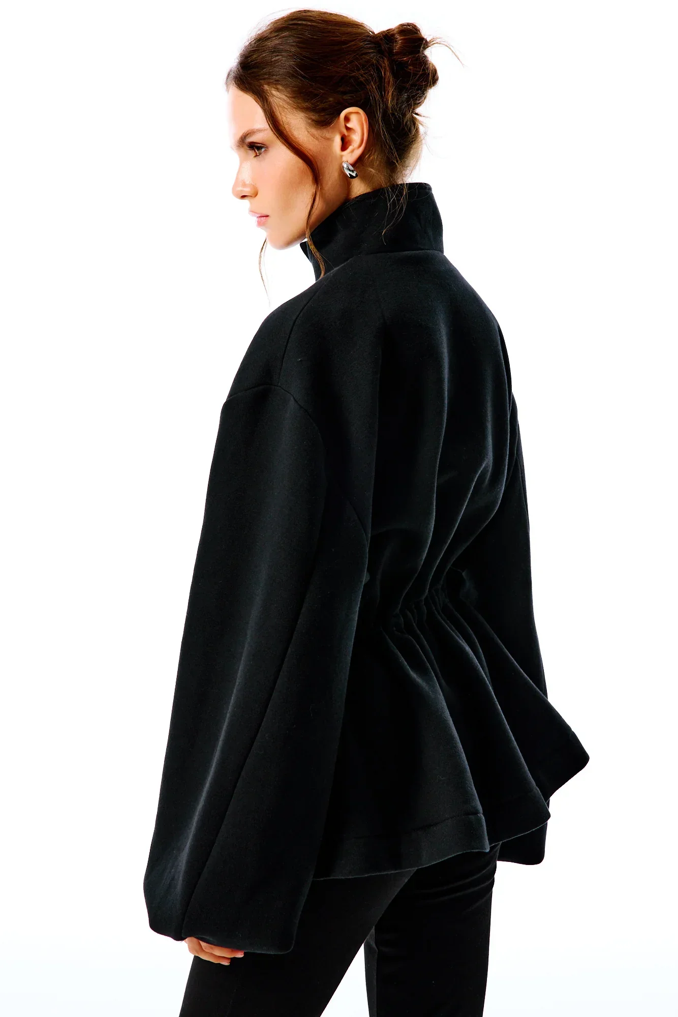 SELINA Fermuarlı Sweatshirt - Siyah