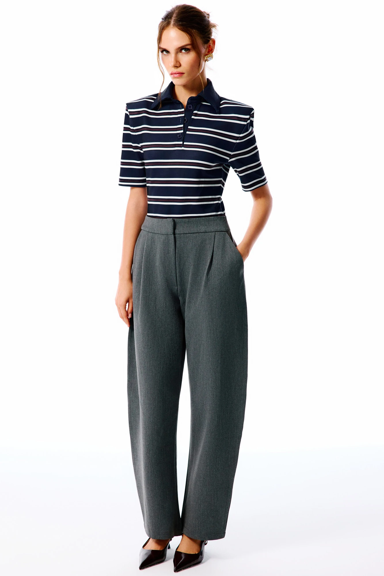 COLETTE Polo Yaka Bodysuit - Lacivert