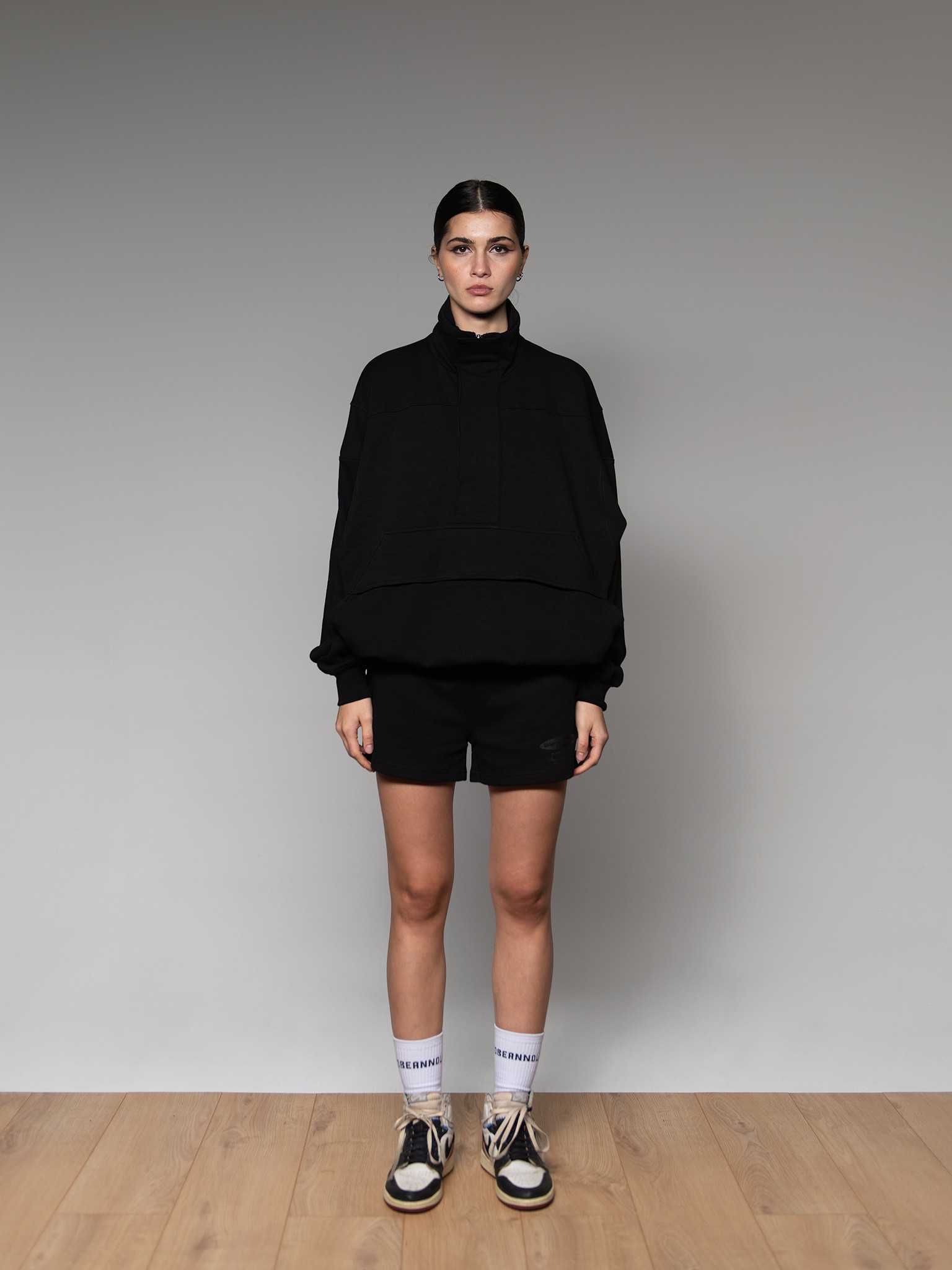 BLACK ON BLACK  Half Zip Sweatshirt