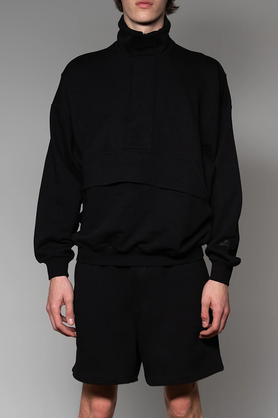 BLACK ON BLACK  Half Zip Sweatshirt