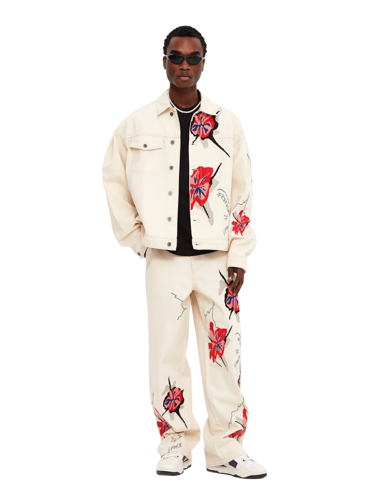 FLOWER EMBROIDERED JEANS