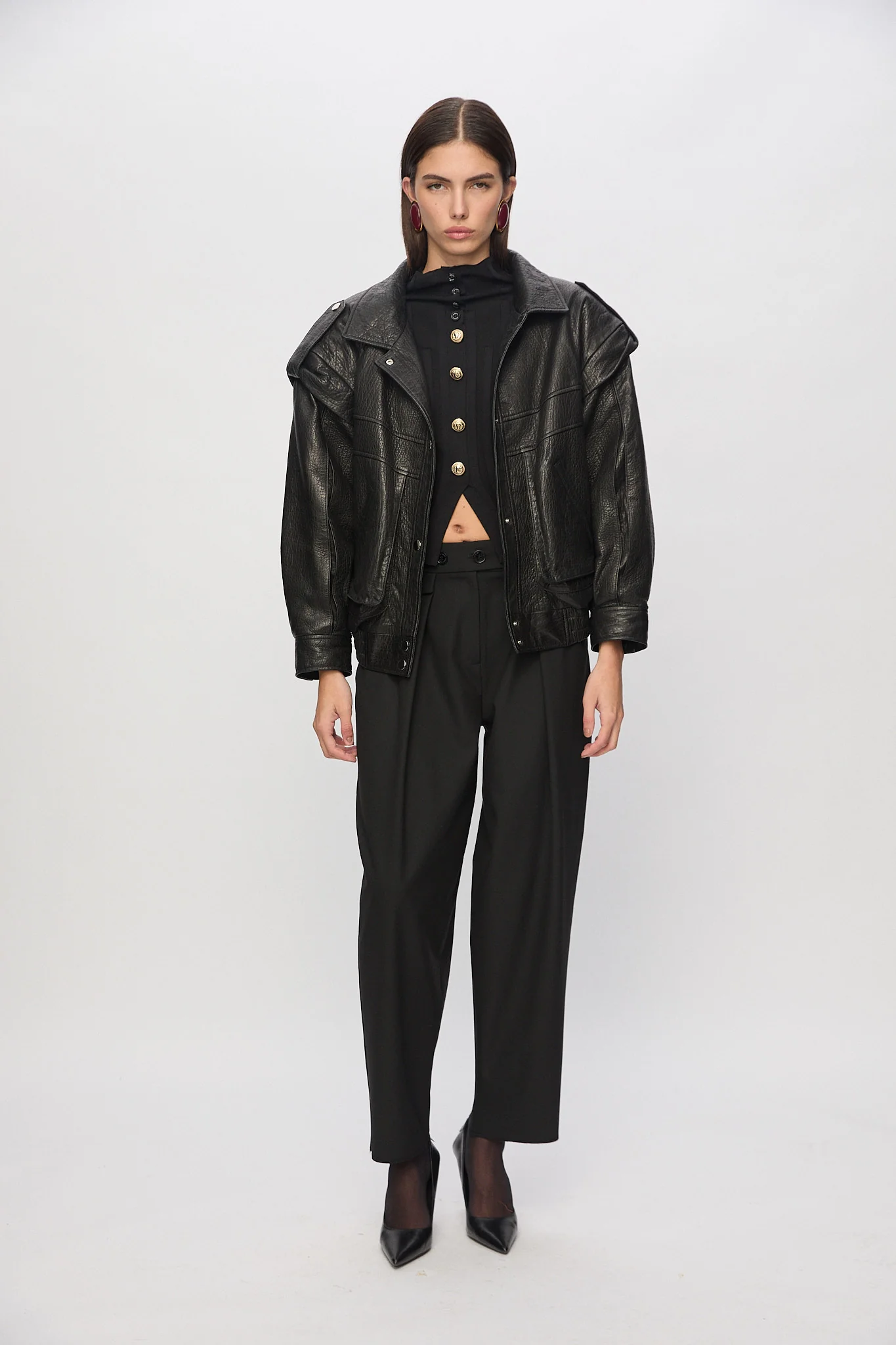 ISABELLE Deri Ceket - Siyah