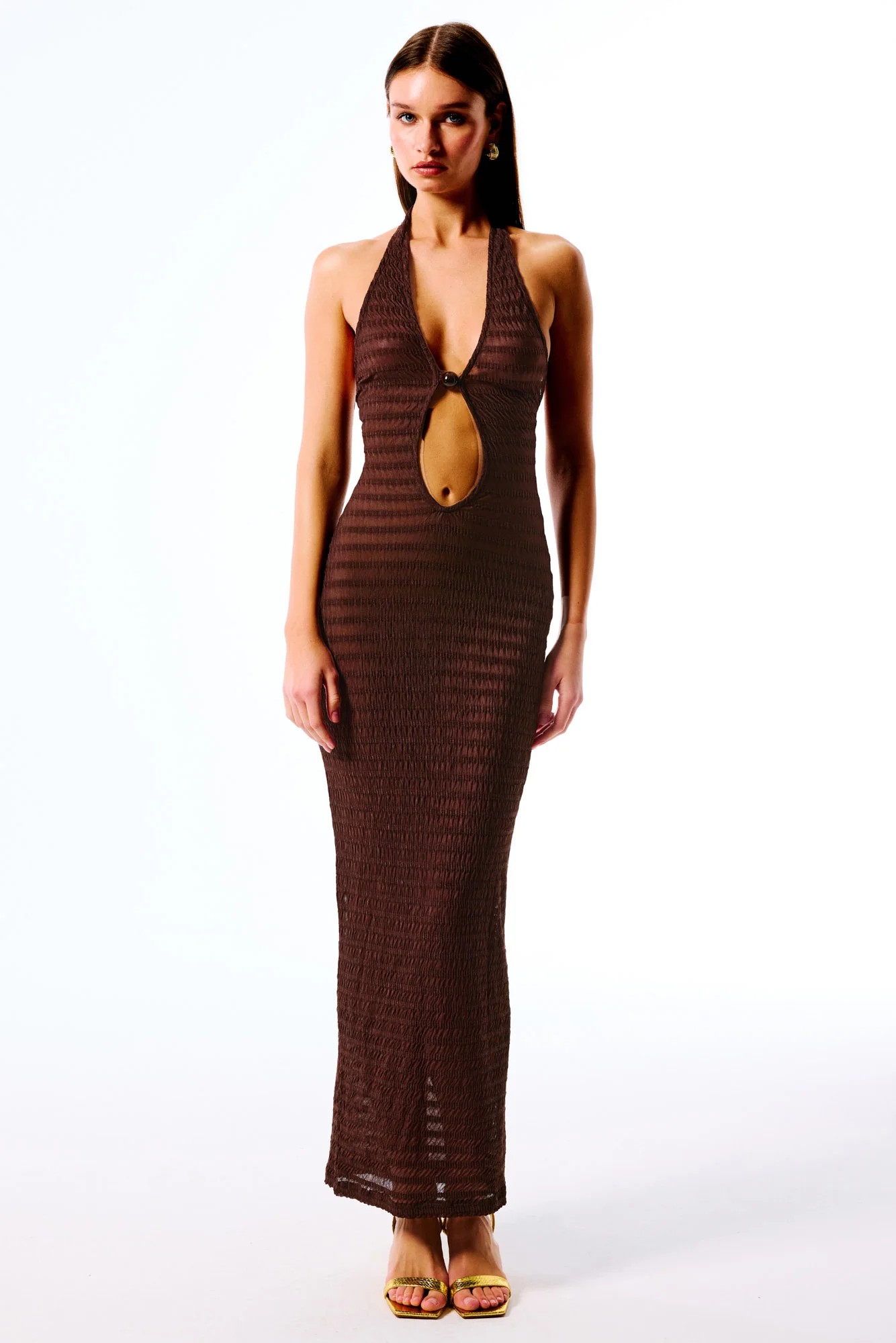 LEONA Maxi Elbise - Brown