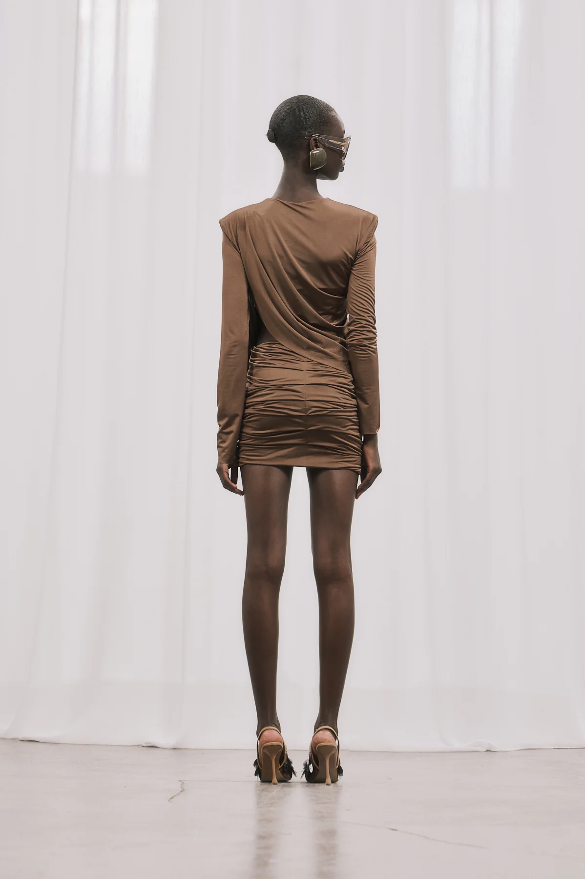 SAINT Mini Elbise - Kahverengi