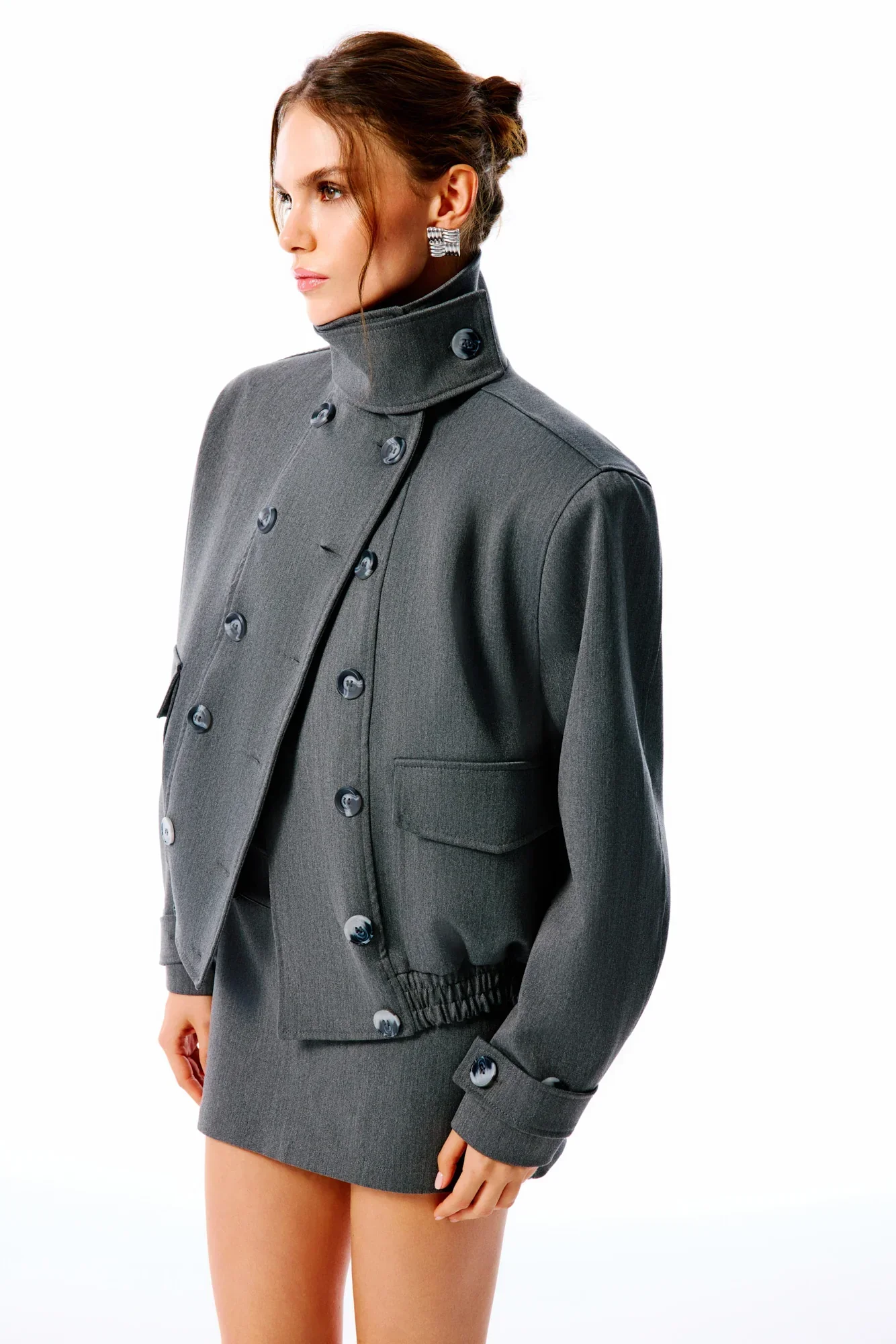 MARA Dik Yaka Bomber Ceket - Gri