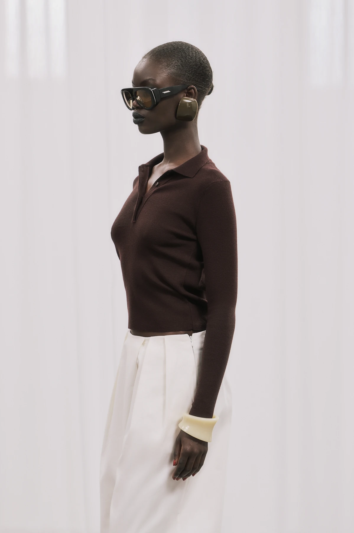 REVA Yakalı Triko - Kahverengi 