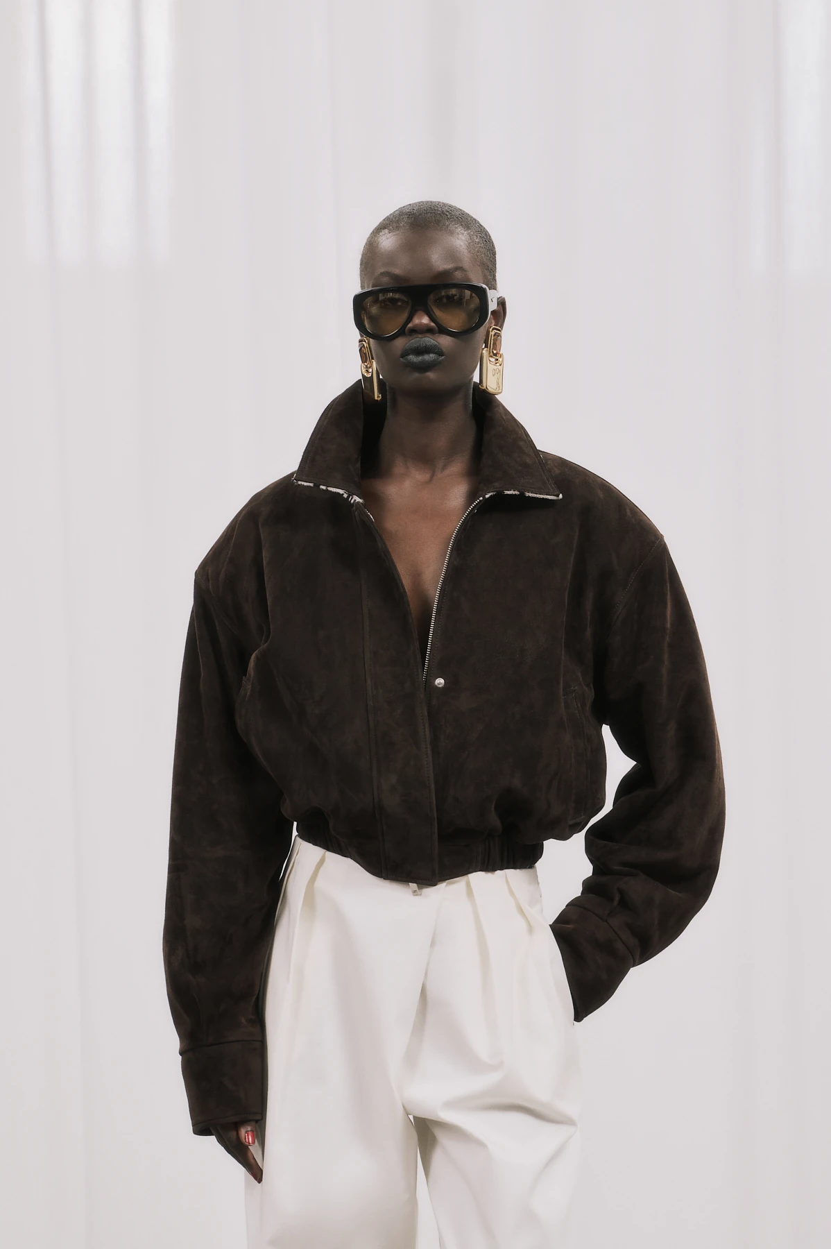 STORMIE Süet Deri Ceket  - Koyu Kahve