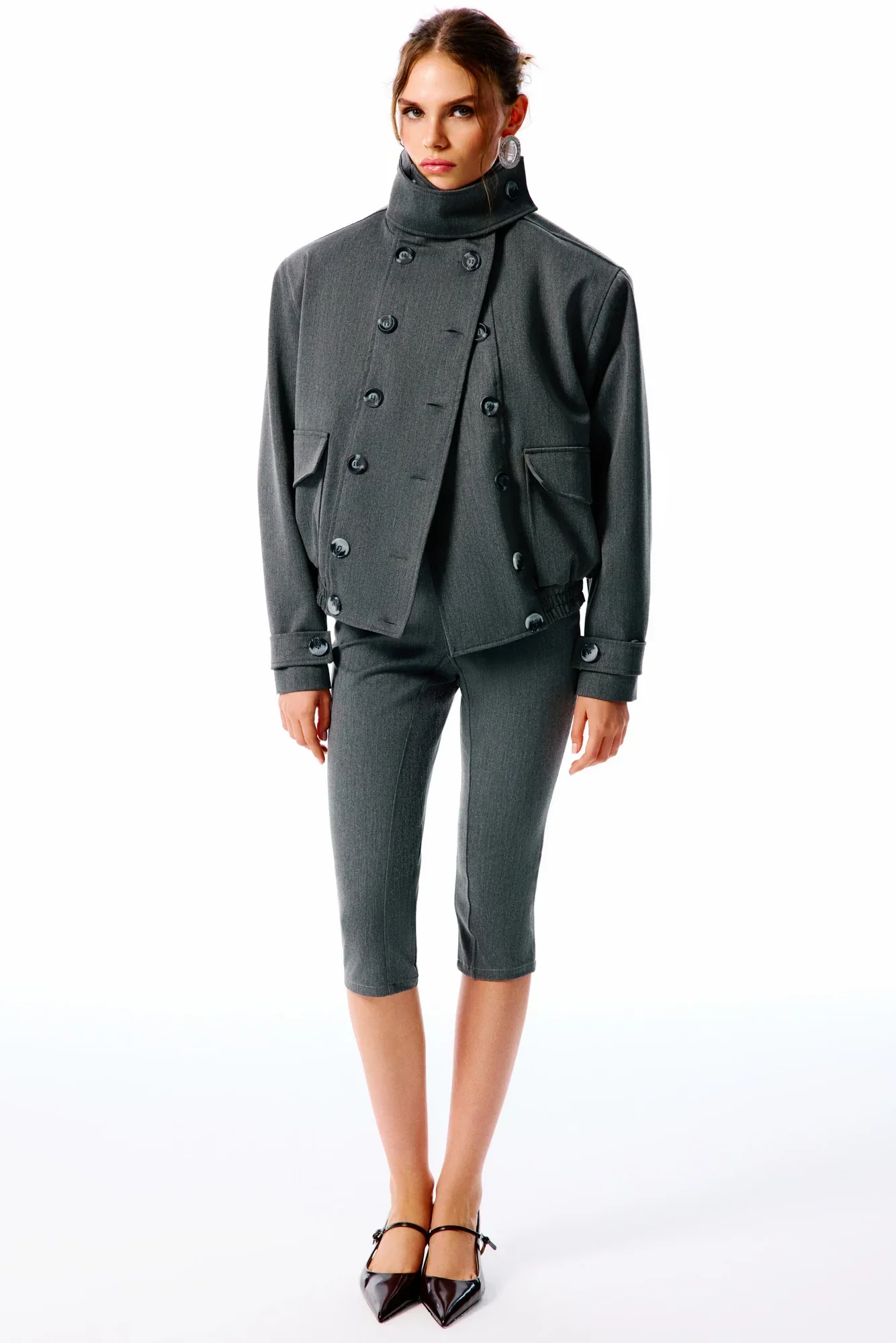 MARA Dik Yaka Bomber Ceket - Gri