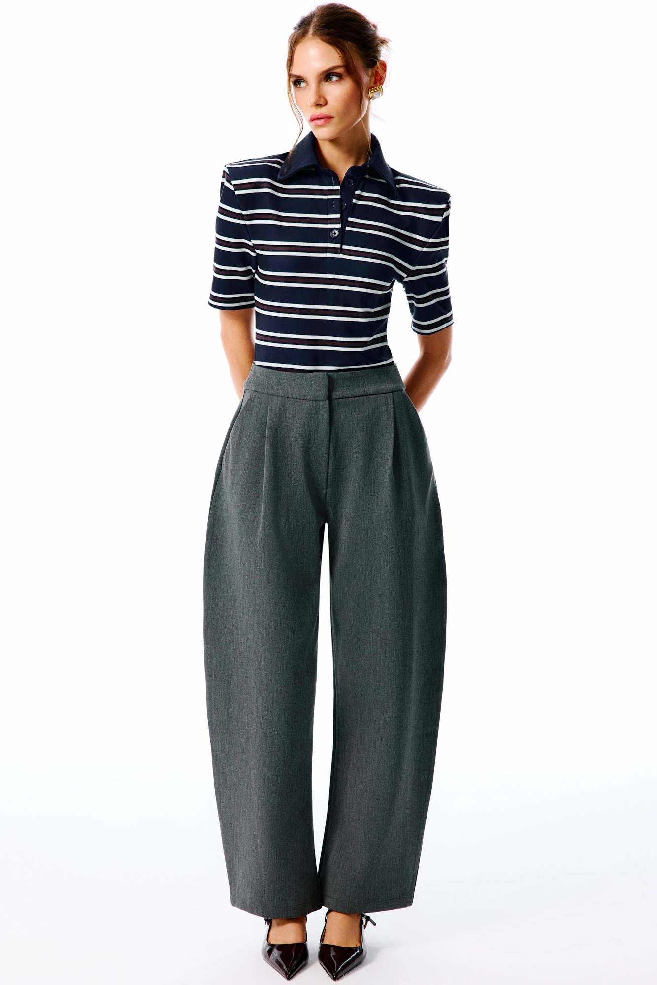 COLETTE Polo Yaka Bodysuit - Lacivert