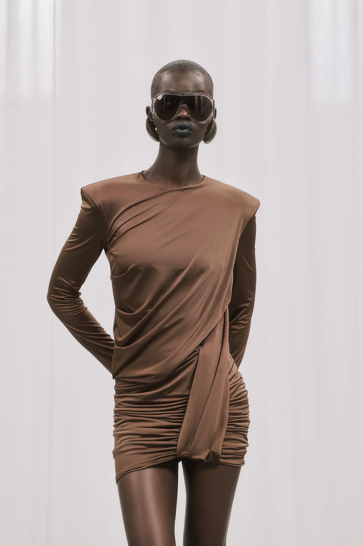 SAINT Mini Elbise - Kahverengi