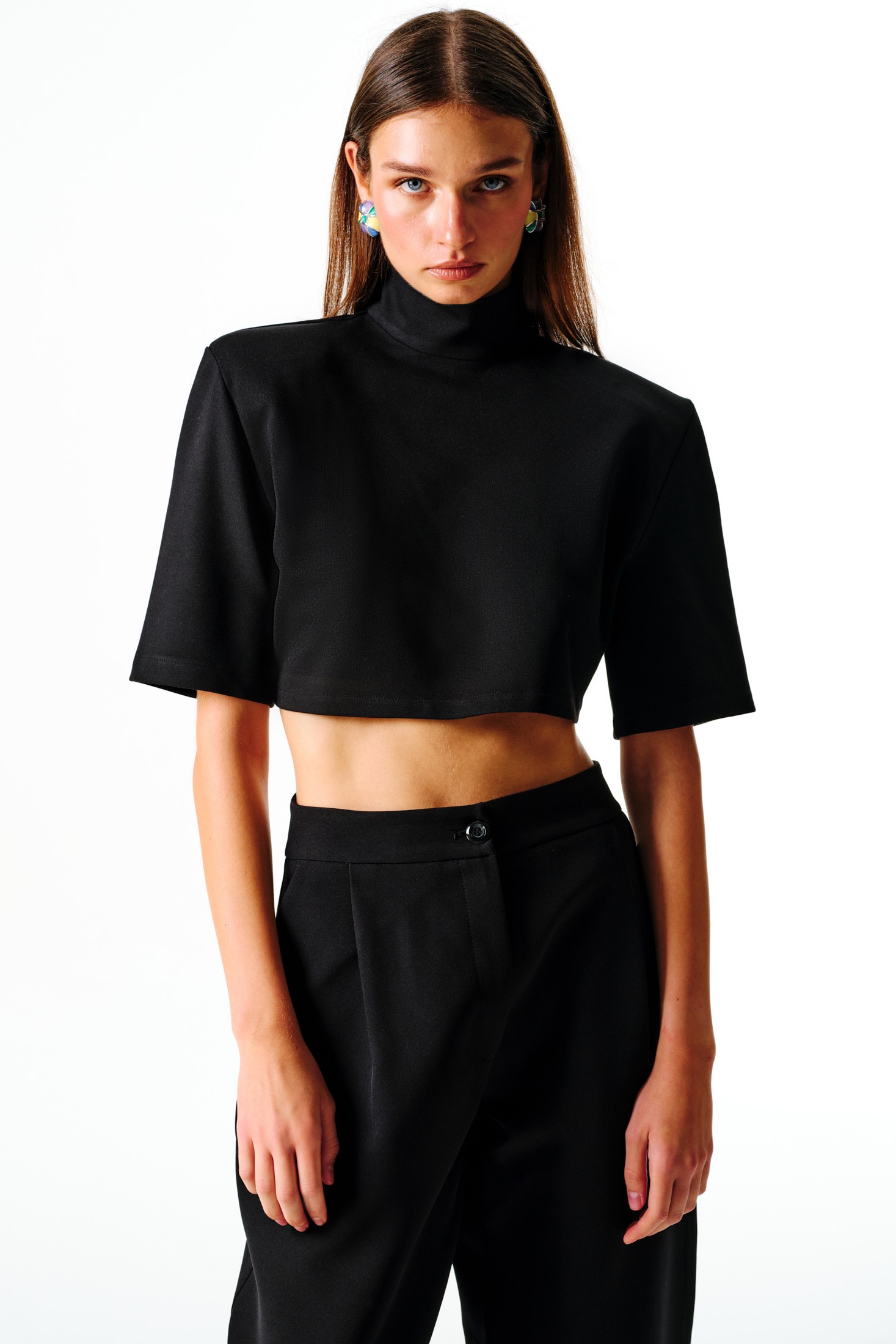 INES Crop T-Shirt - Siyah