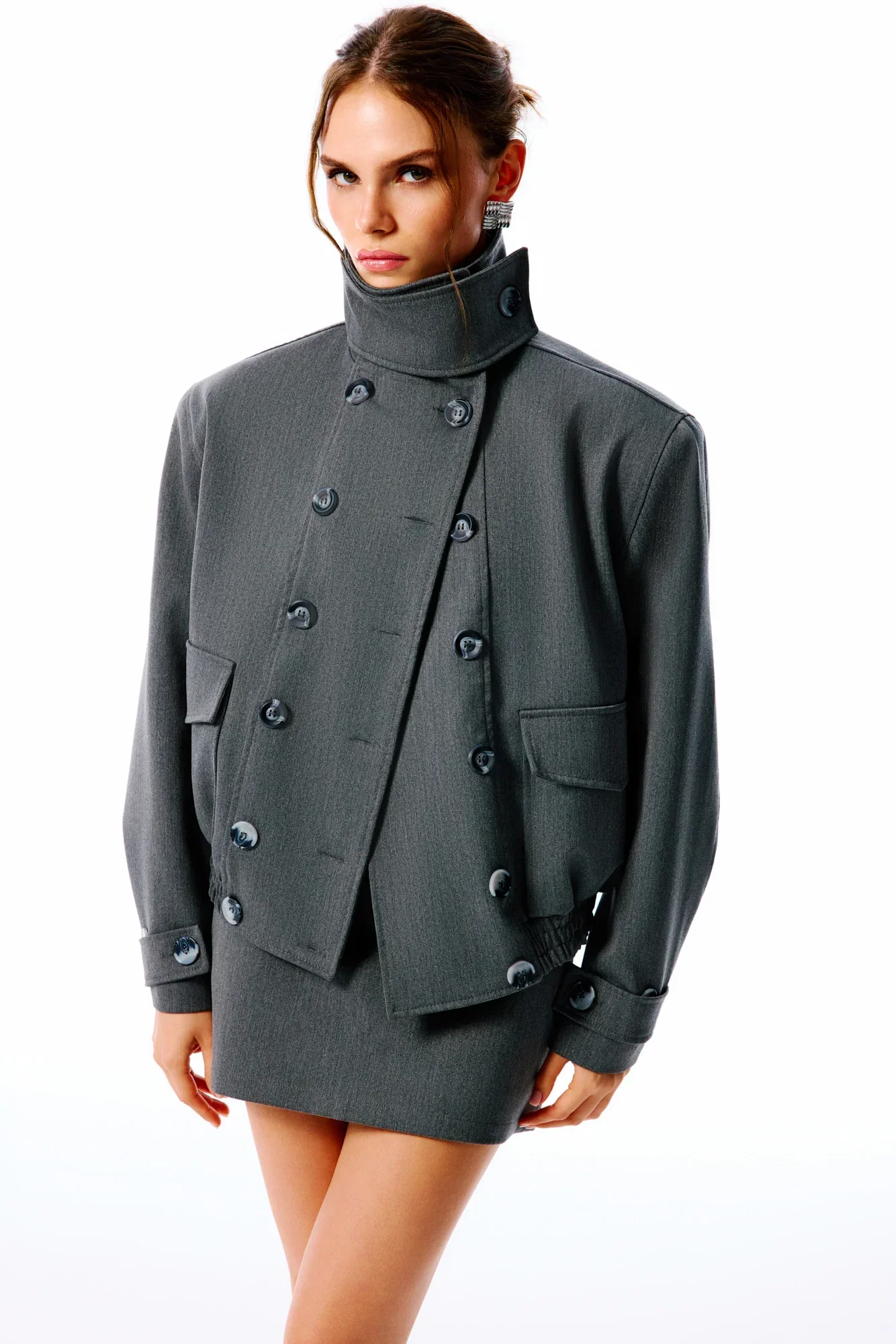 MARA Dik Yaka Bomber Ceket - Gri