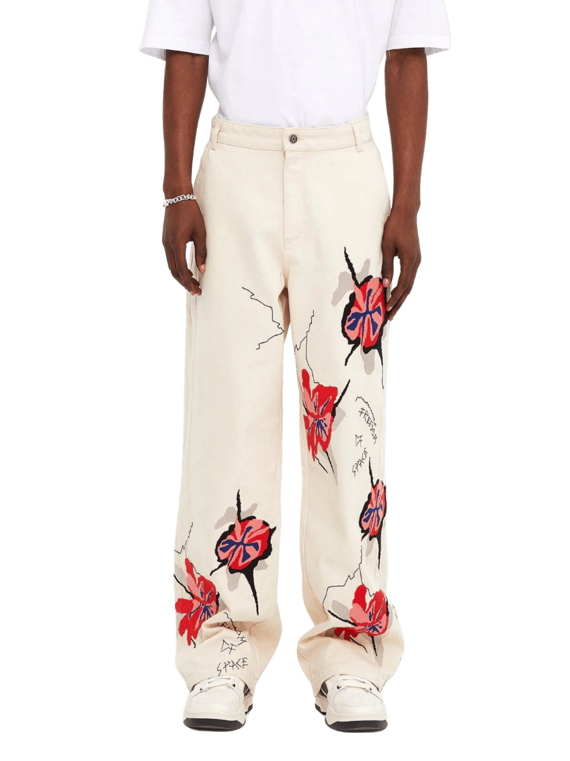 FLOWER EMBROIDERED JEANS