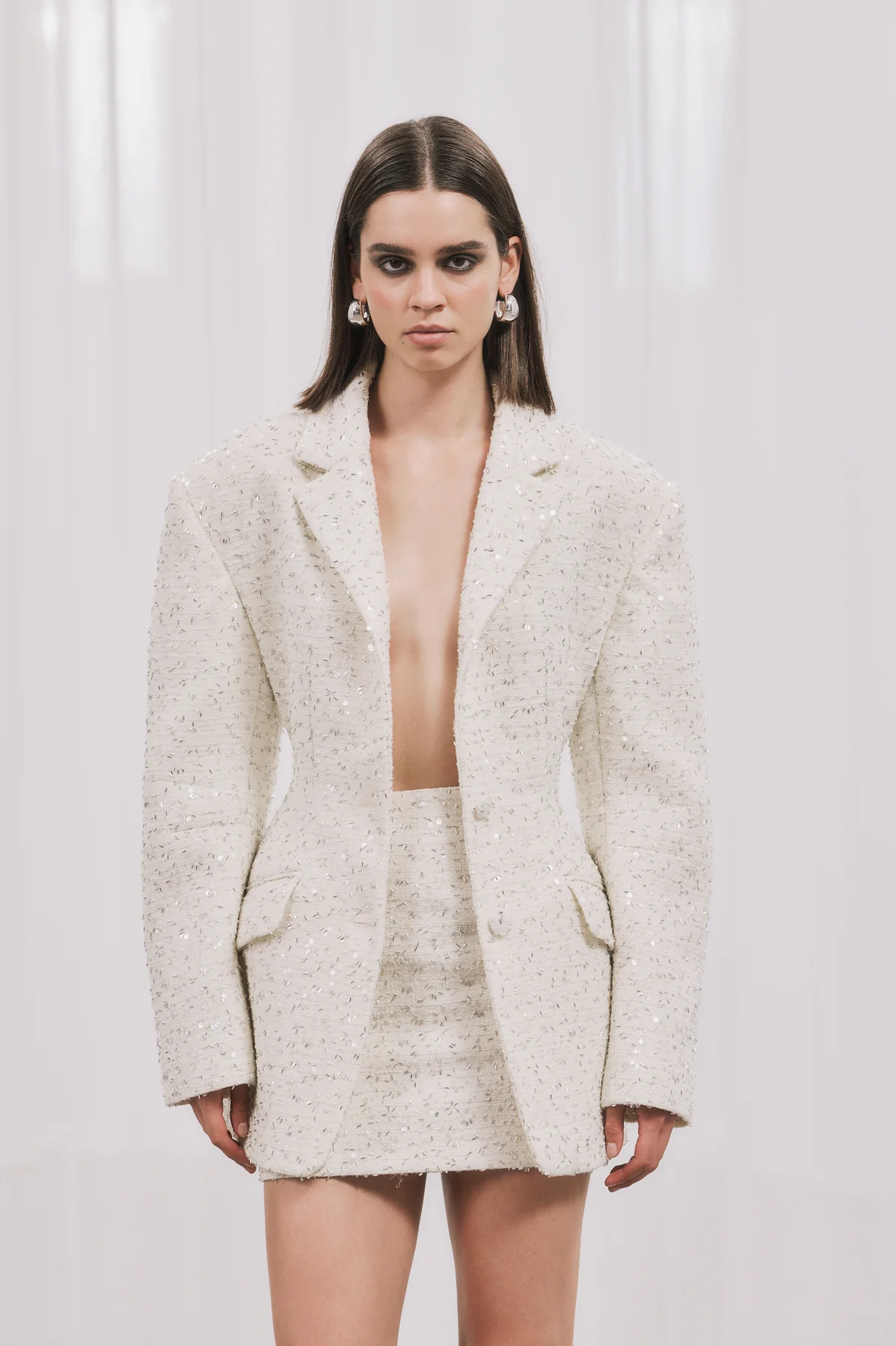 VALEN Ceket&Etek Takım - Beyaz