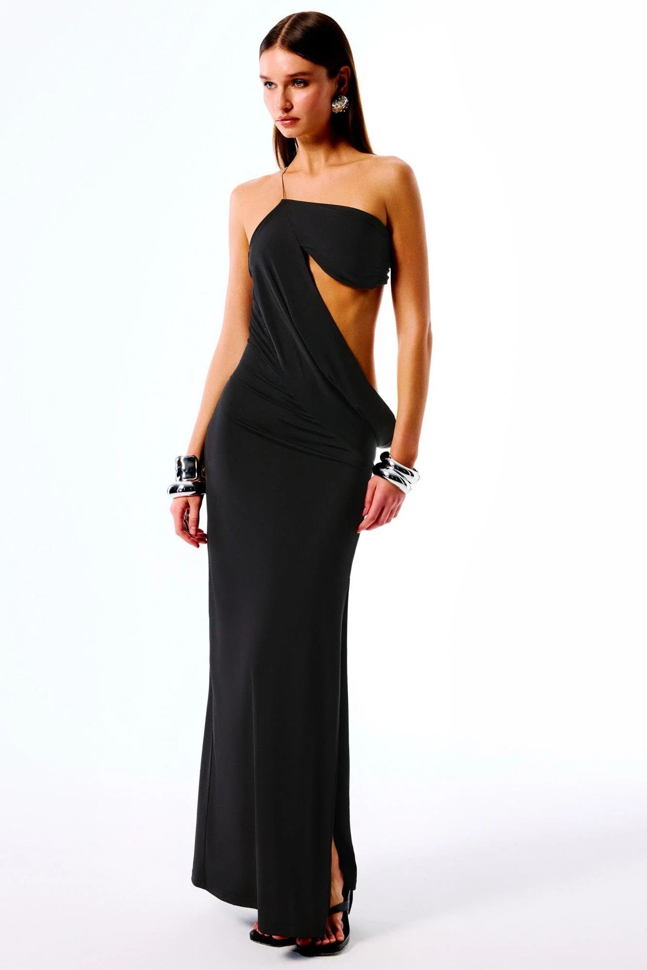 CRYSTAL Maxi Elbise - Siyah