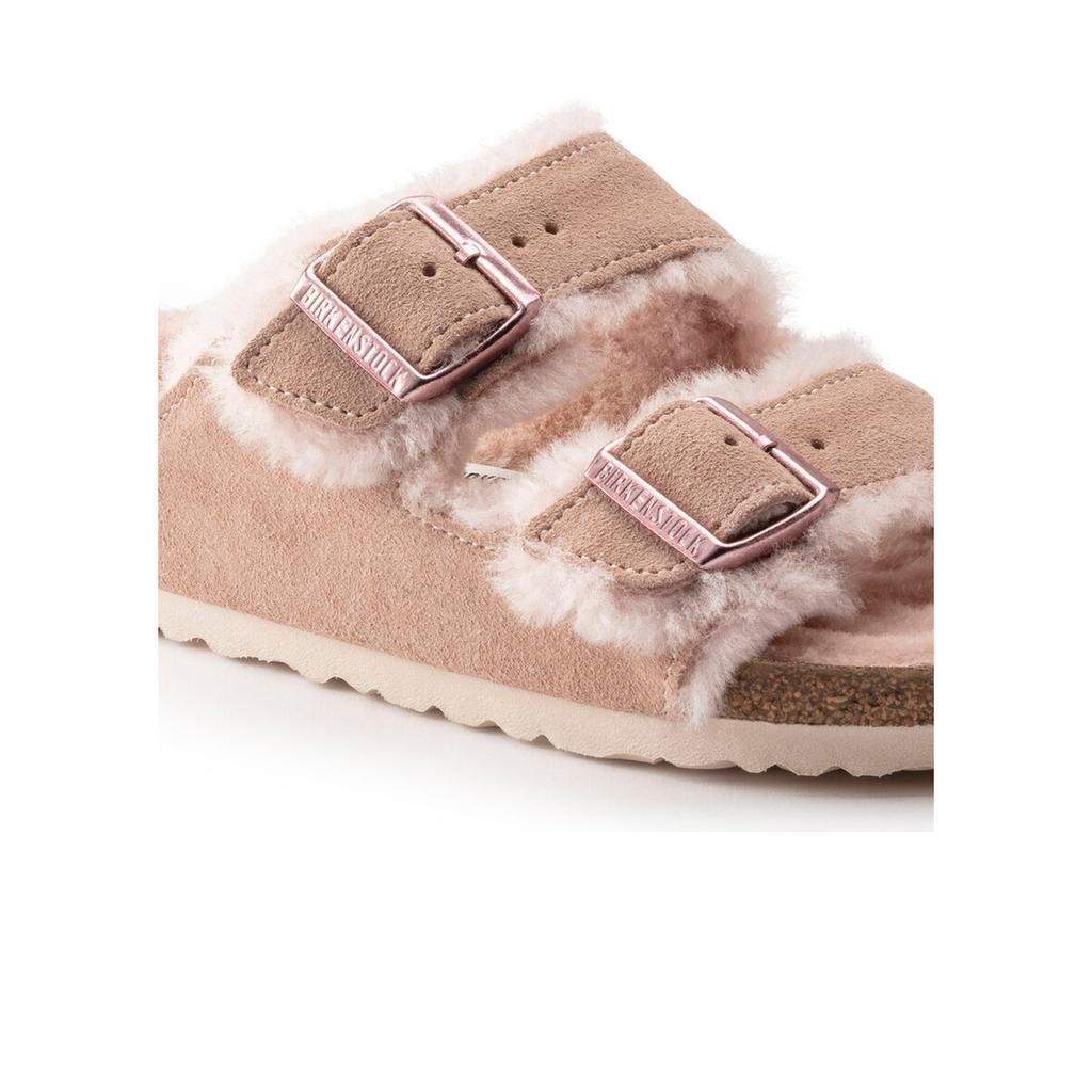 Arizona Süet Deri Shearling Açık Pembe Terlik