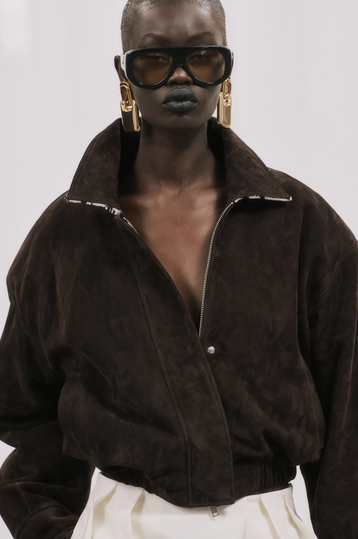 STORMIE Süet Deri Ceket  - Koyu Kahve