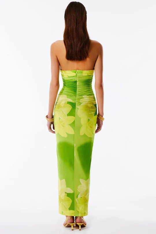 INZA Maxi Elbise - Lime Hues