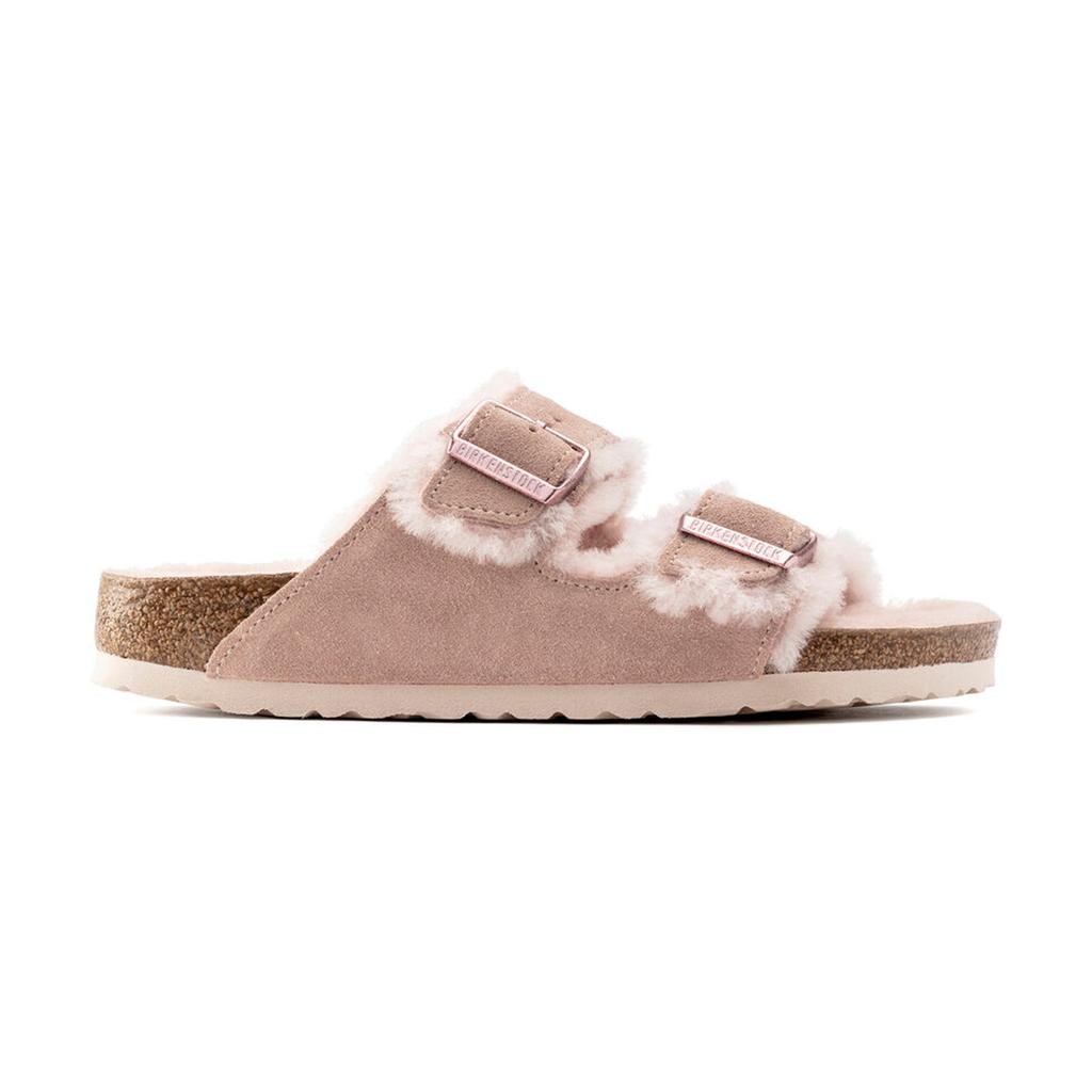 Arizona Süet Deri Shearling Açık Pembe Terlik