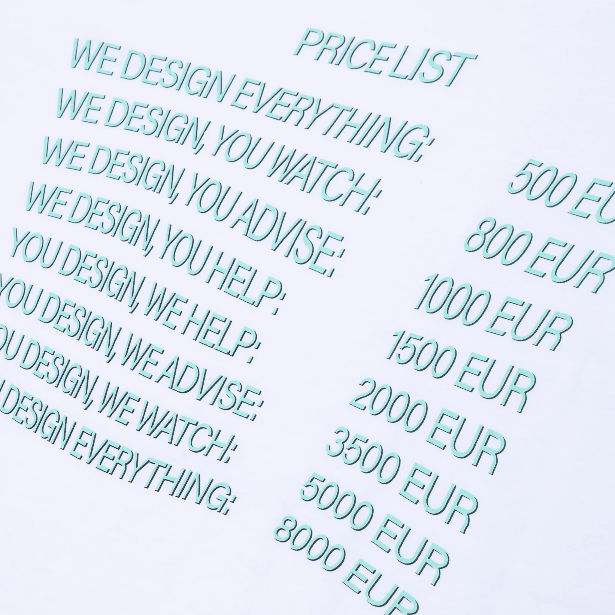 PRICE LIST T-Shirt - Beyaz