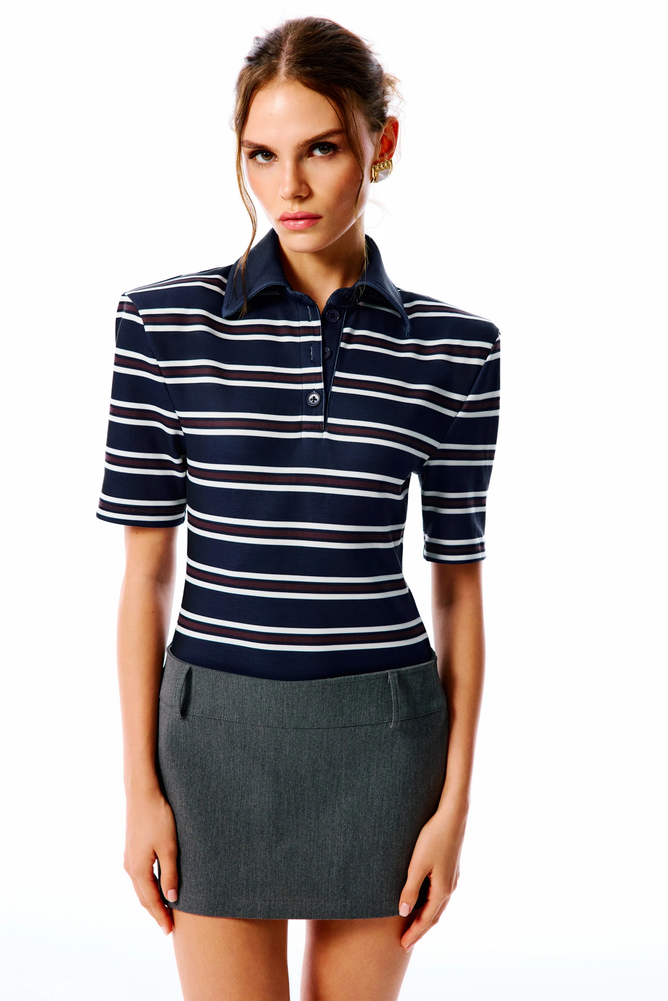 COLETTE Polo Yaka Bodysuit - Lacivert